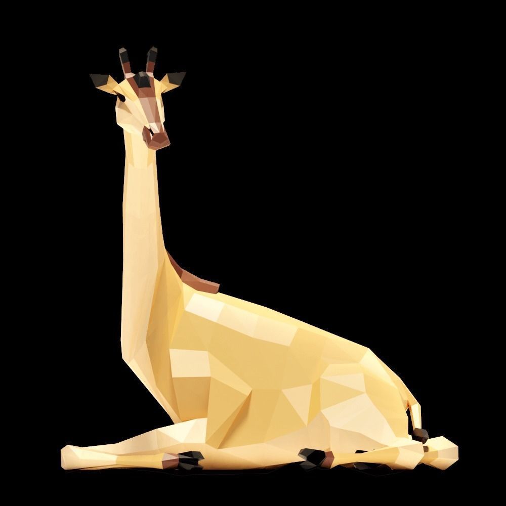 Giraffe Low-poly 3D model_3