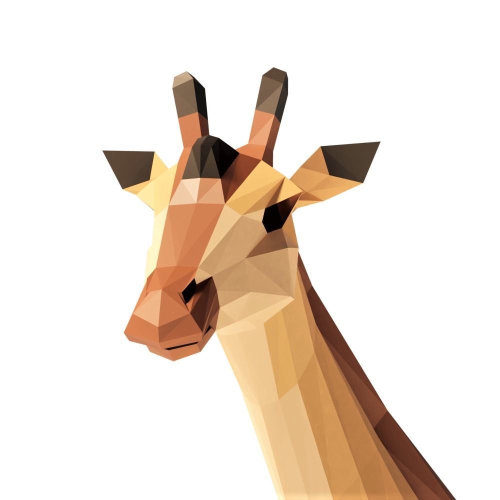 Giraffe Low-poly 3D model_2