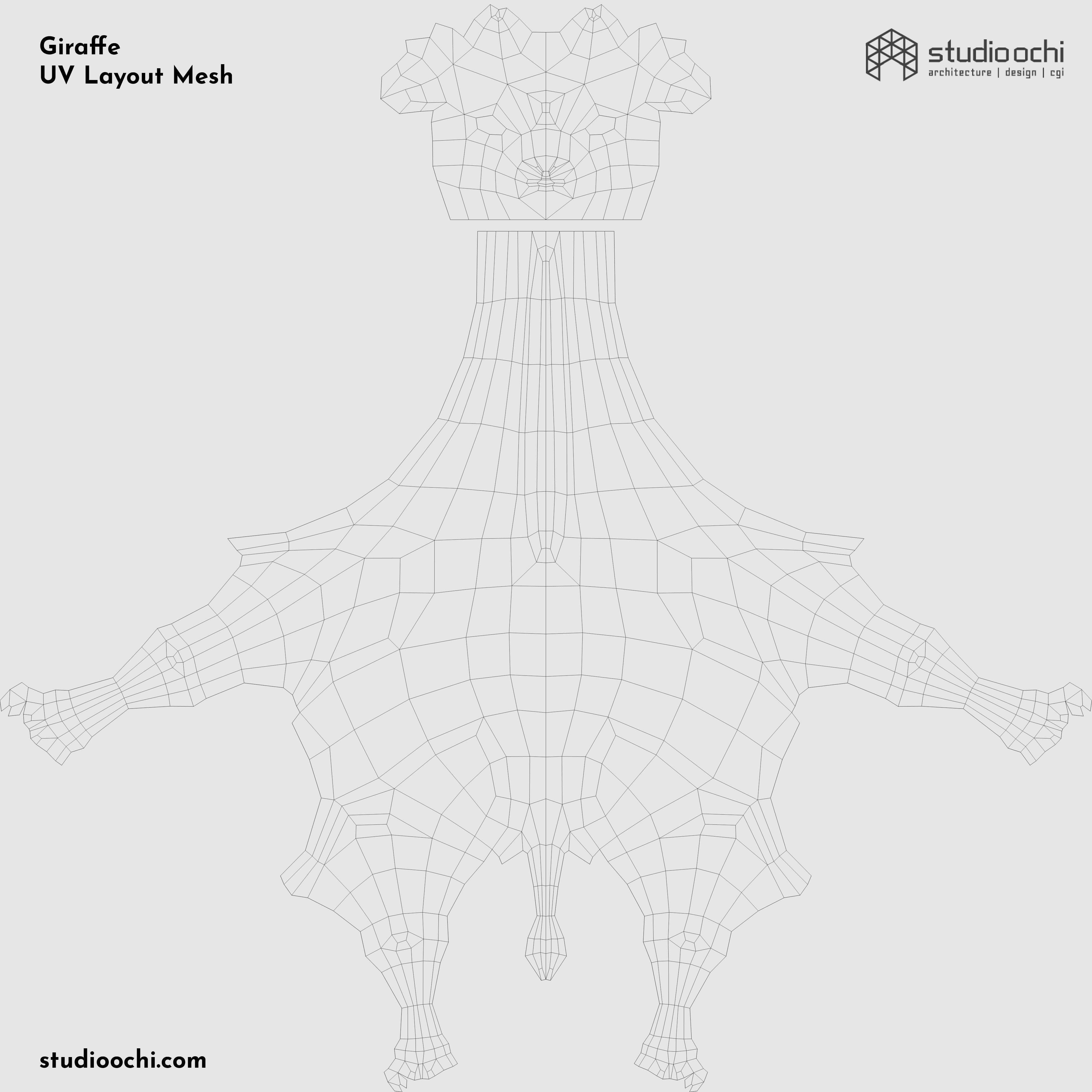 Giraffe Low-poly 3D model_1