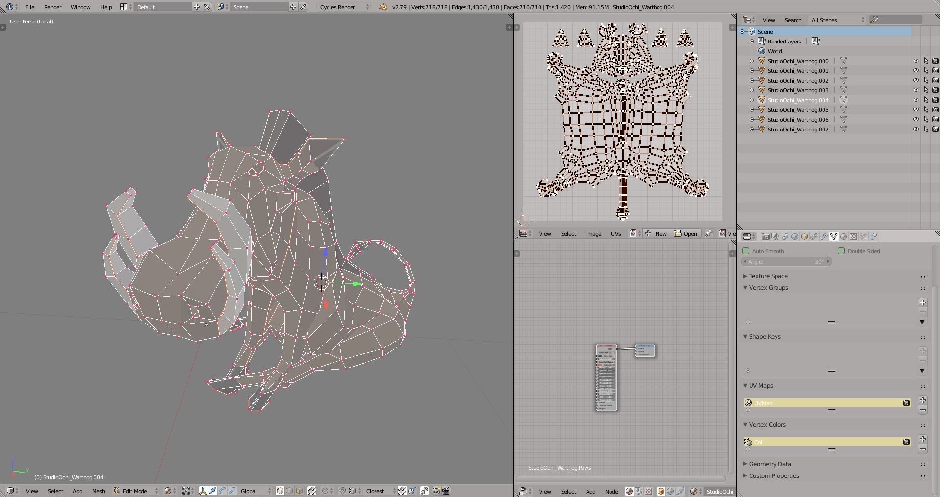 Warthog polygonal Low-poly 3D model_3