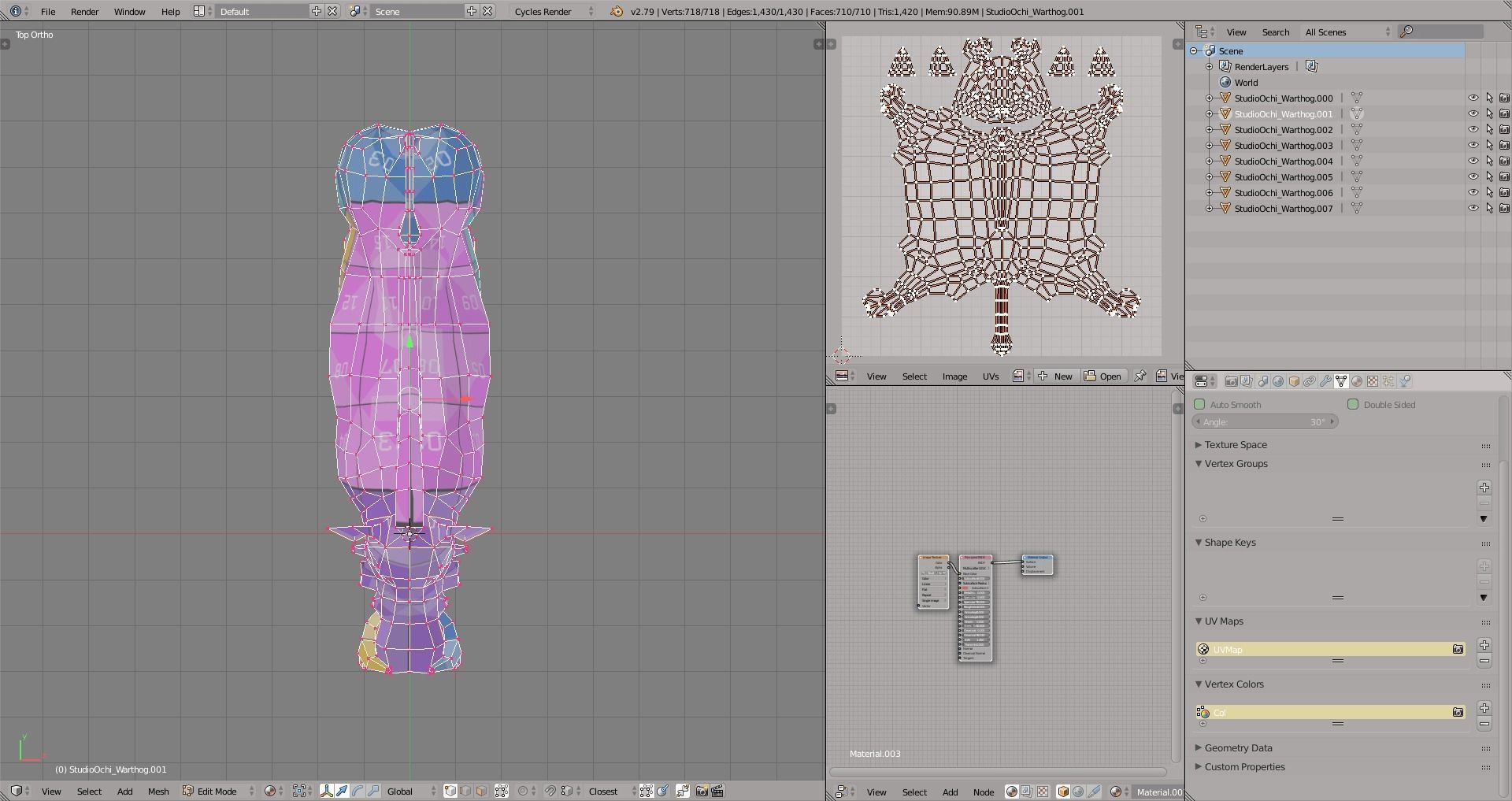 Warthog polygonal Low-poly 3D model_2
