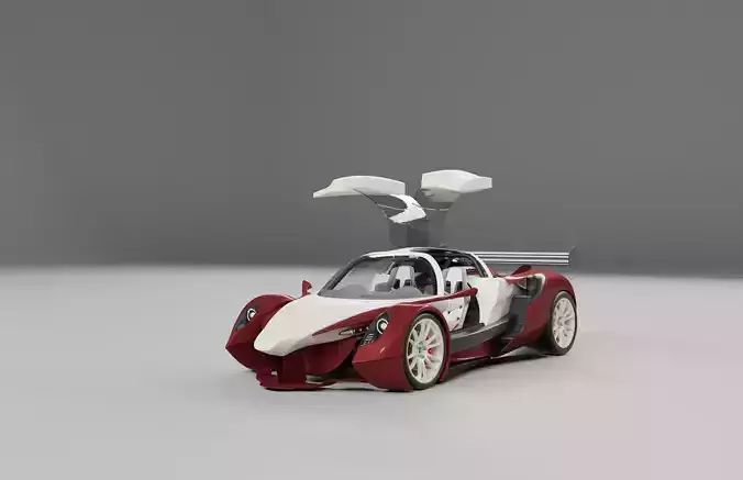 Lemsis v12 super sports racing car concept design 3D model