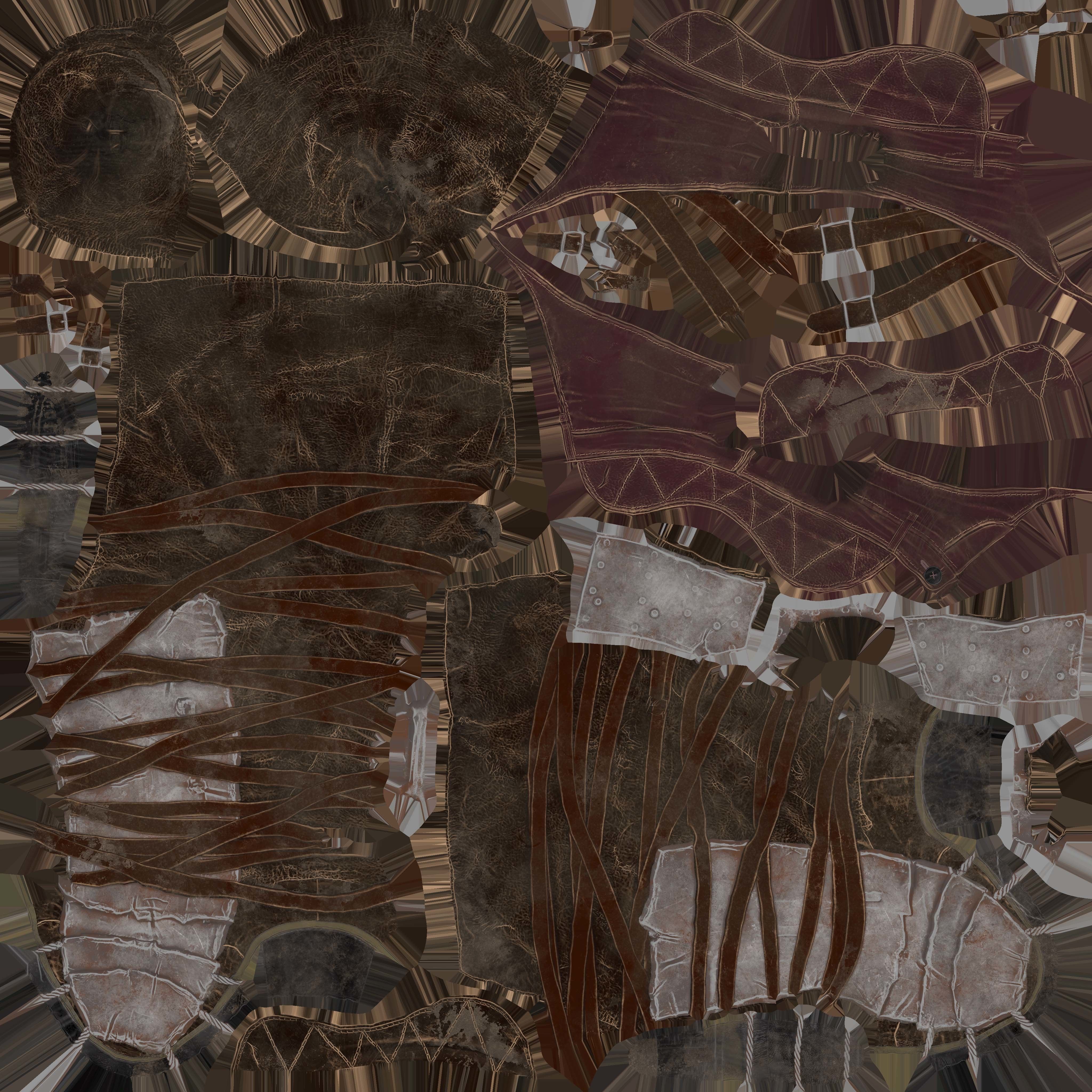 Female set 2 armor Low-poly 3D model_10