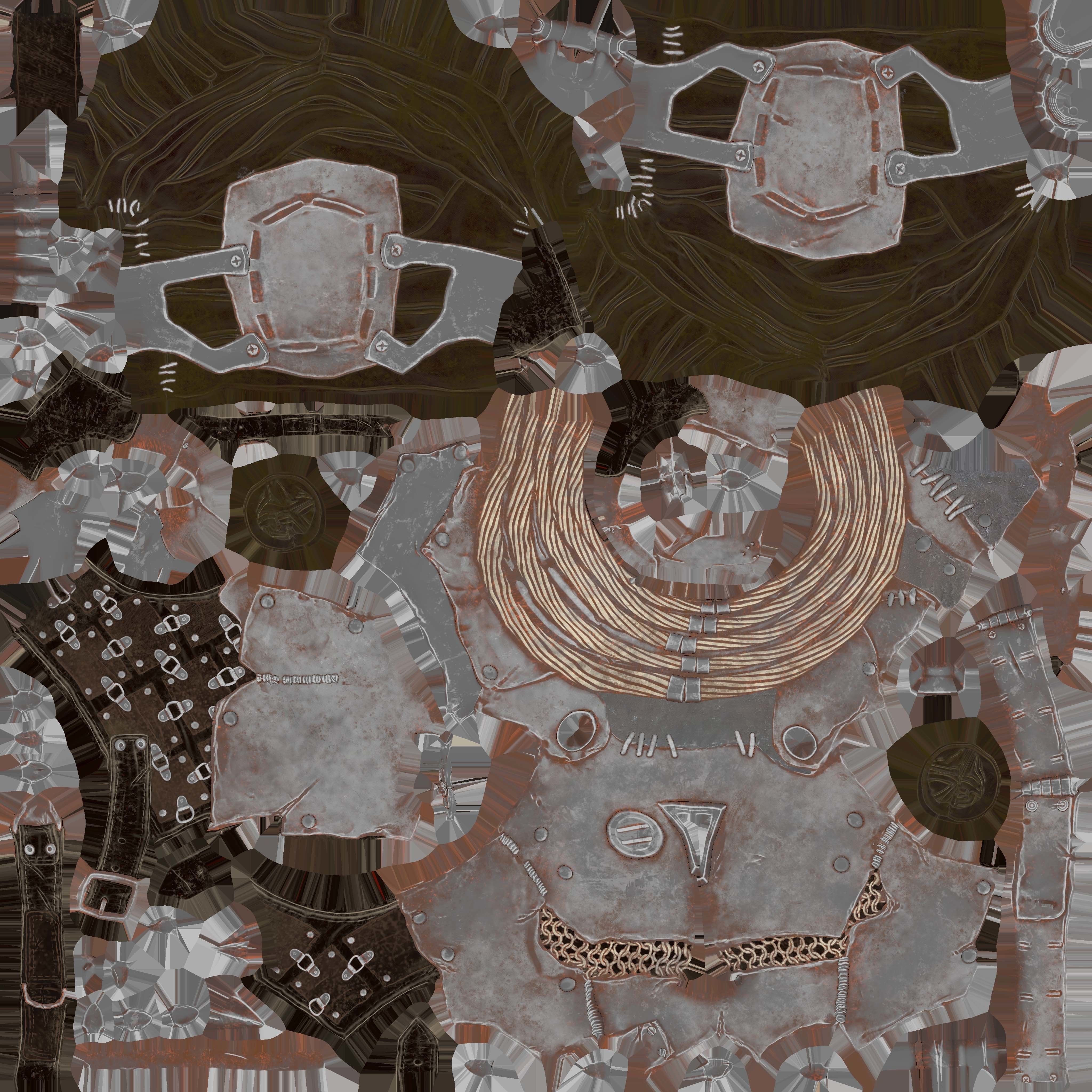 Female set 2 armor Low-poly 3D model_7