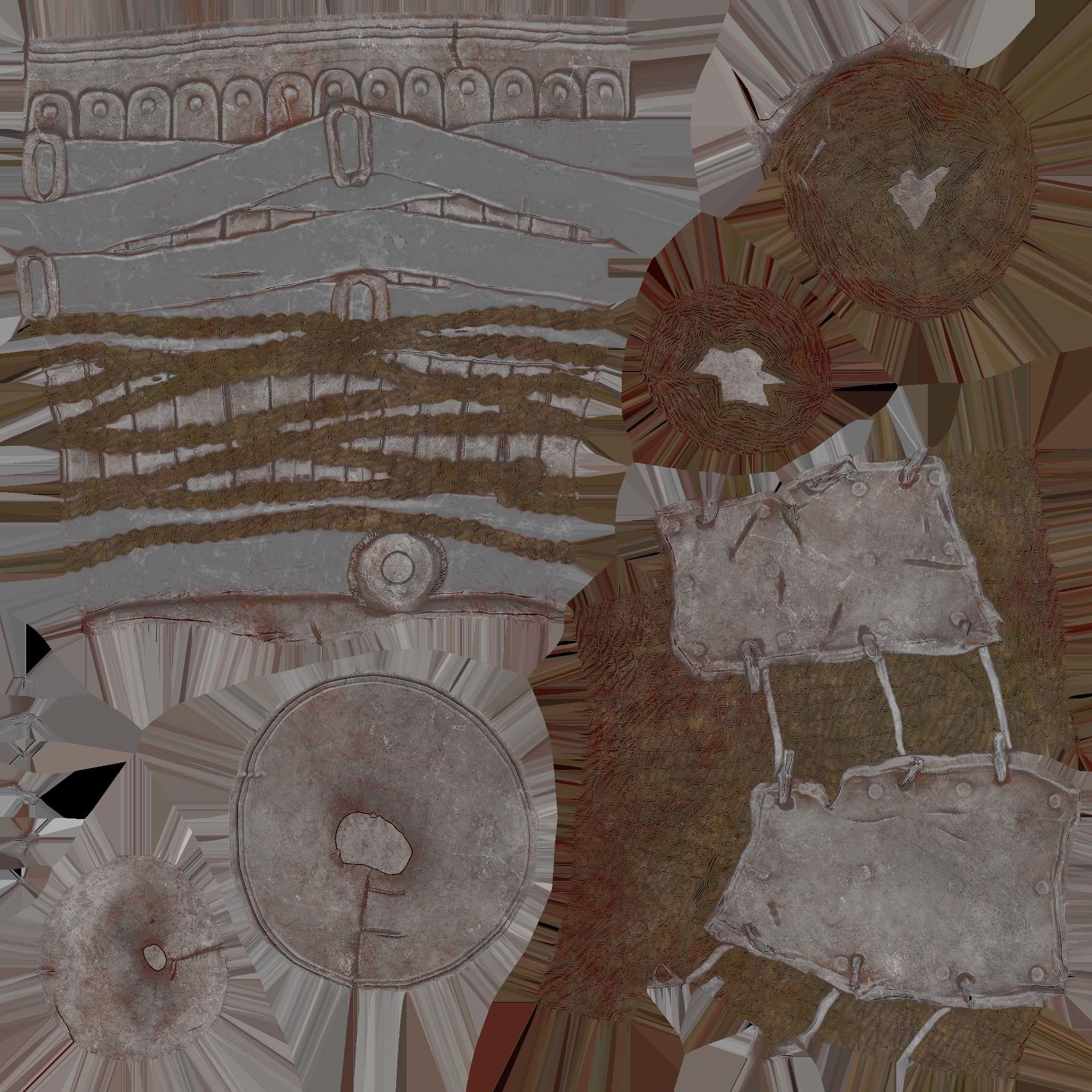 Female set 2 armor Low-poly 3D model_9