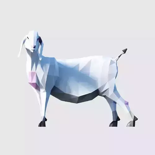 Goats goat in low polygons