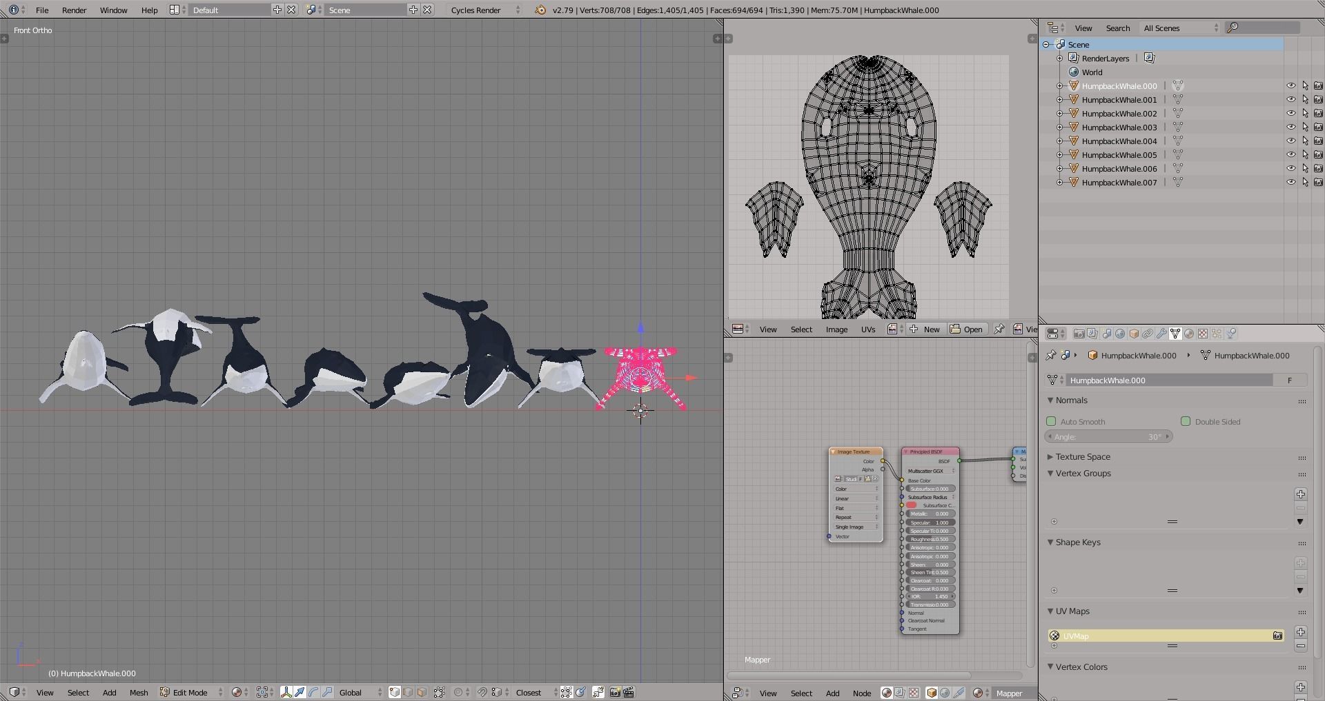 Humpback Whale Low-poly 3D model_4