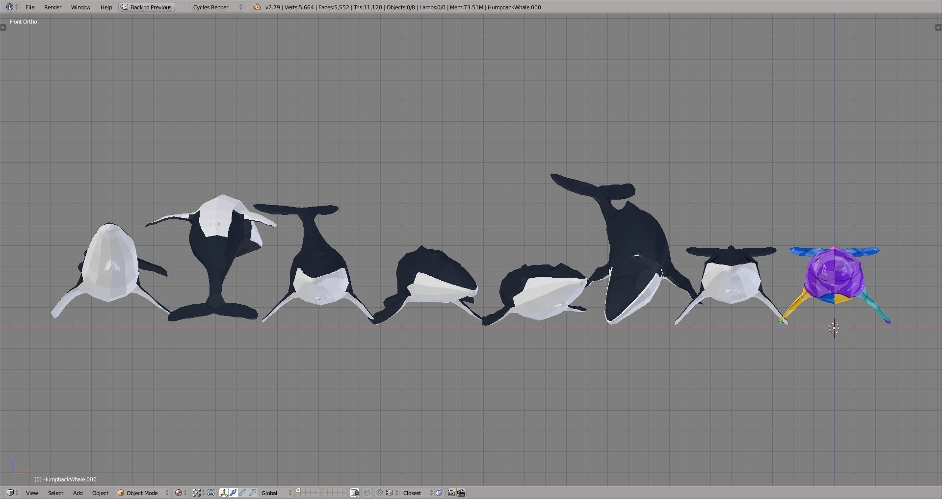 Humpback Whale Low-poly 3D model_3
