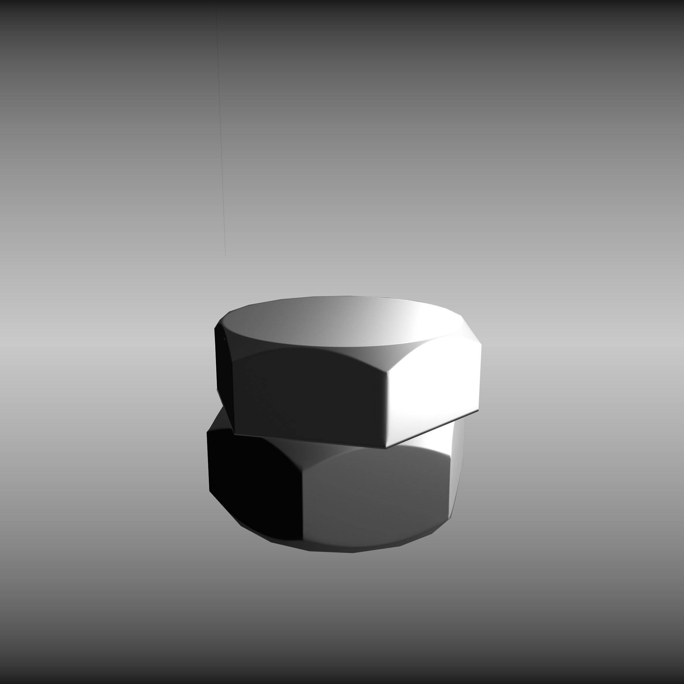 Low-Poly Nut and Bolt in Wall Low-poly 3D model_45
