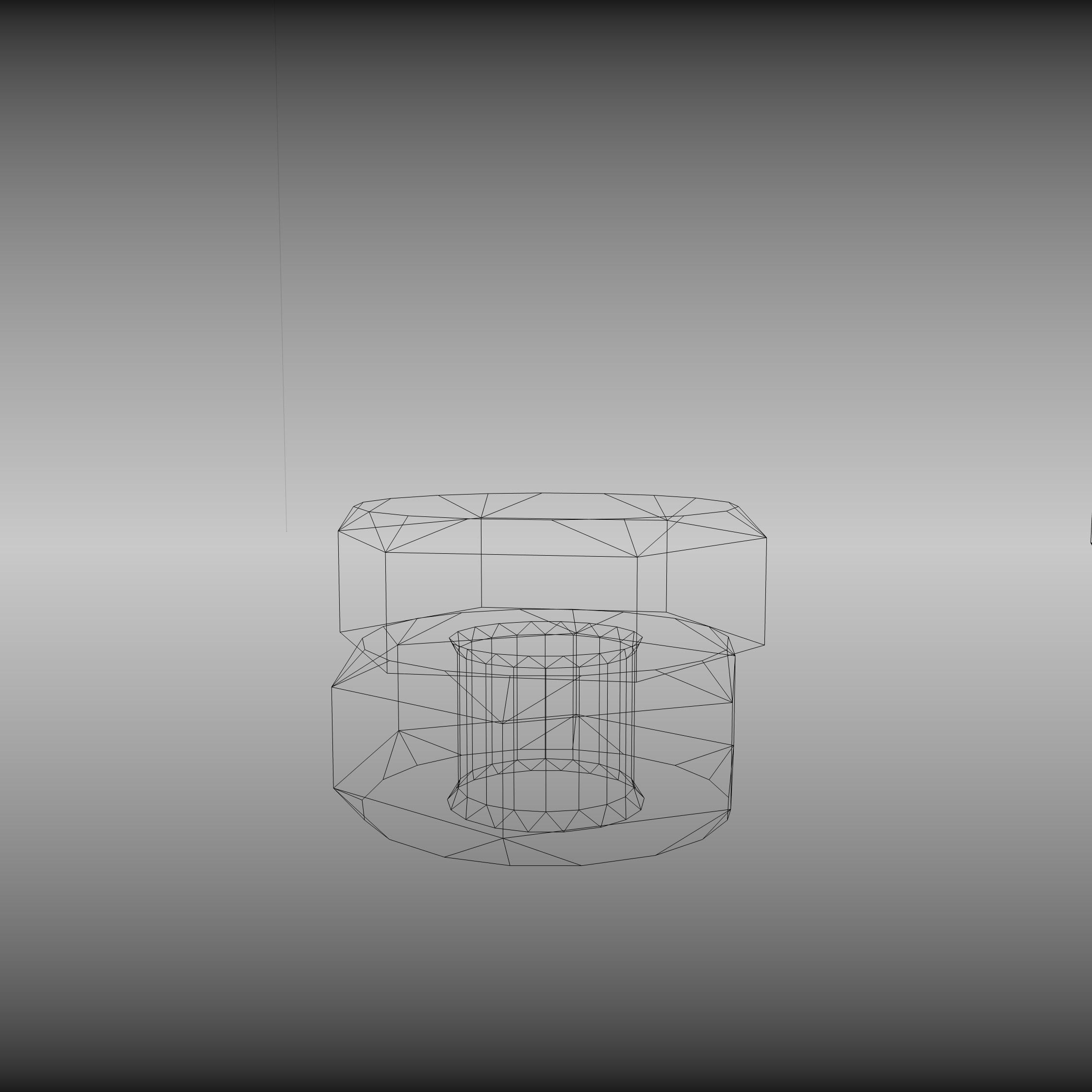 Low-Poly Nut and Bolt in Wall Low-poly 3D model_47