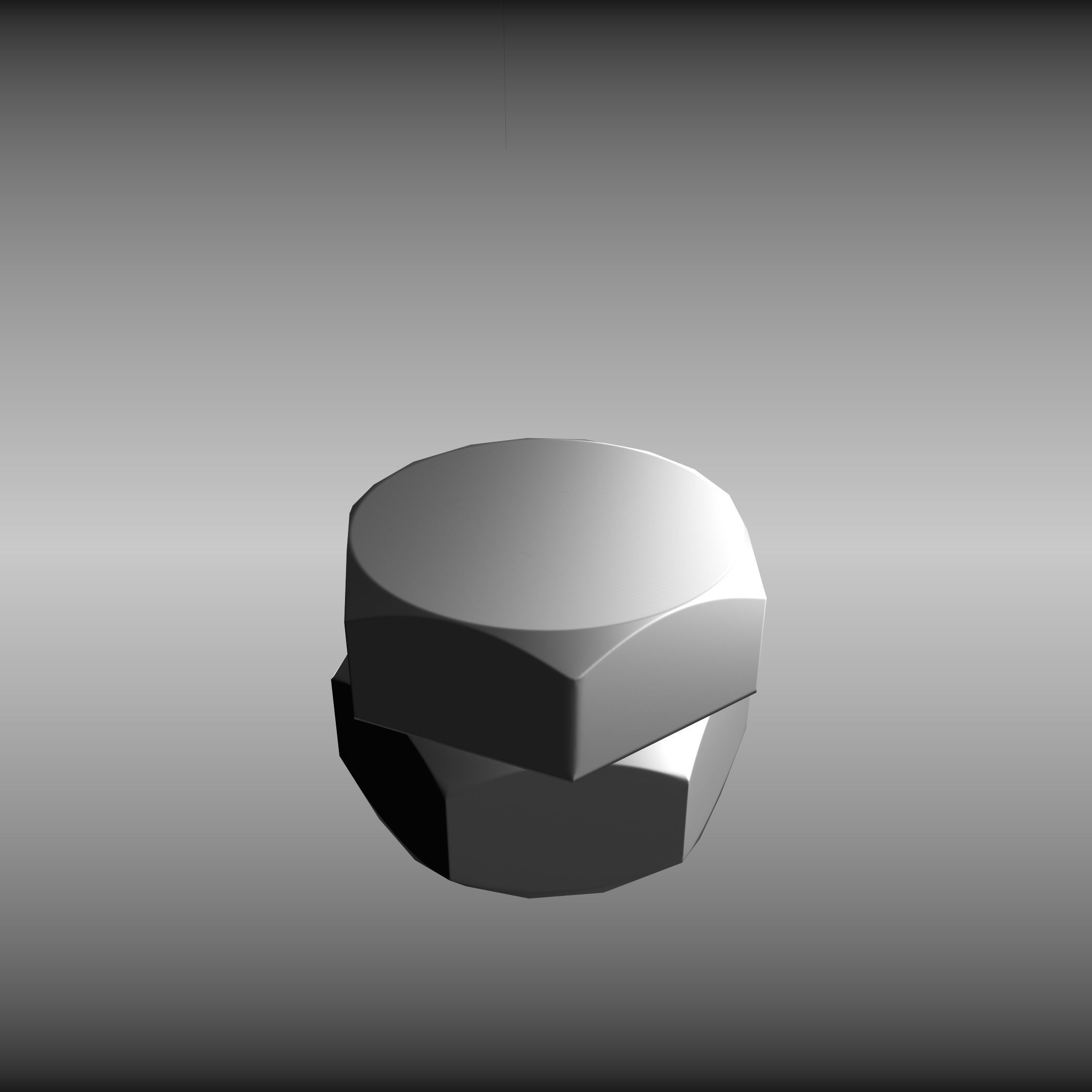 Low-Poly Nut and Bolt in Wall Low-poly 3D model_41