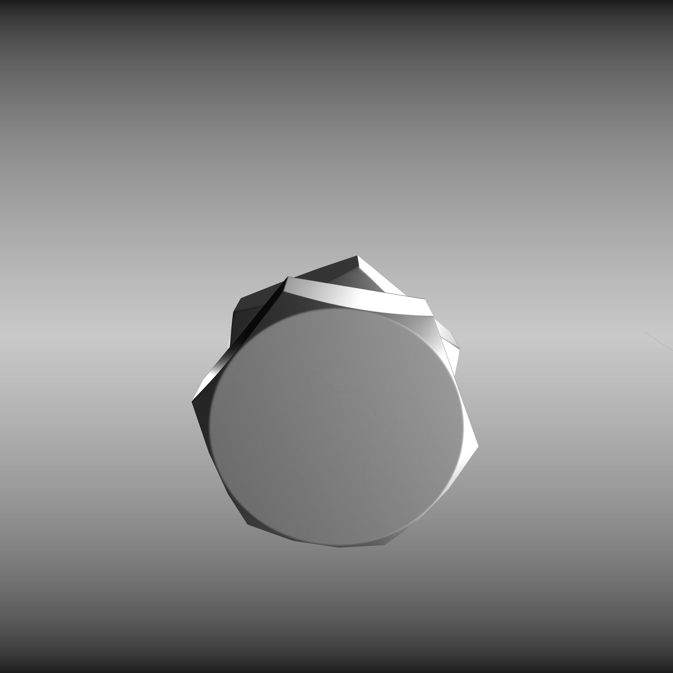 Low-Poly Nut and Bolt in Wall Low-poly 3D model_22