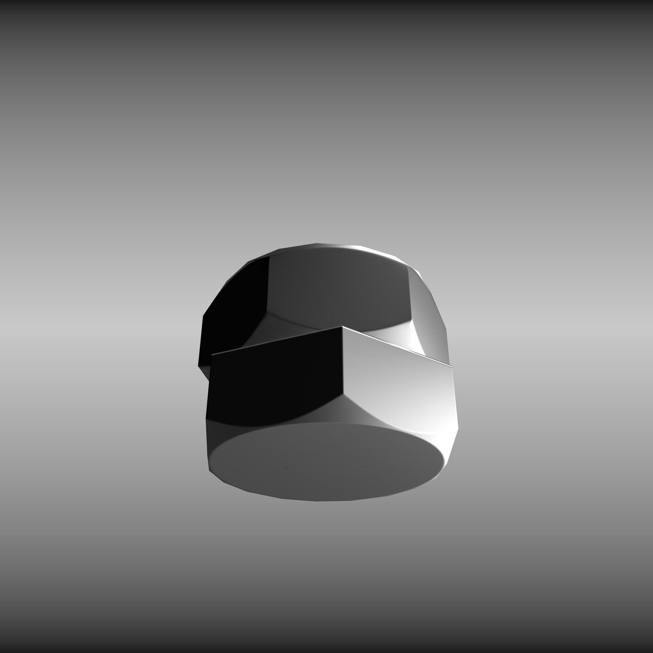 Low-Poly Nut and Bolt in Wall Low-poly 3D model_11