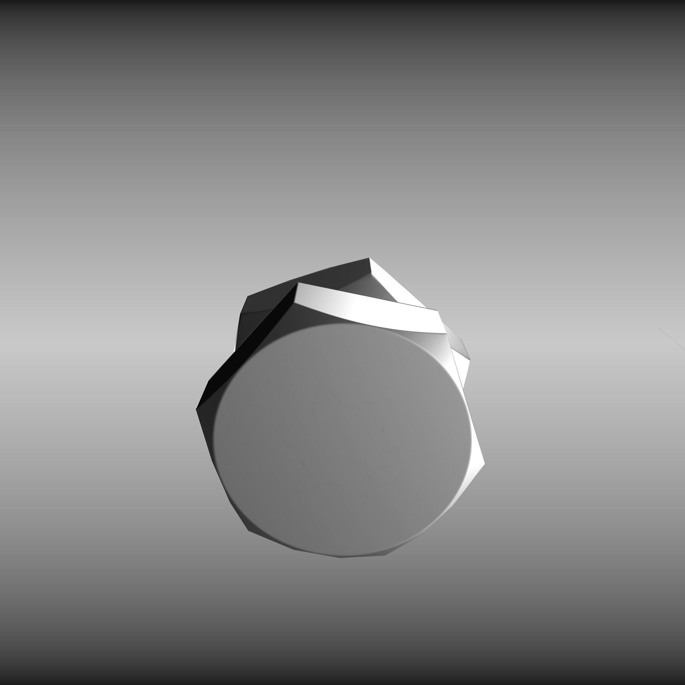 Low-Poly Nut and Bolt in Wall Low-poly 3D model_21