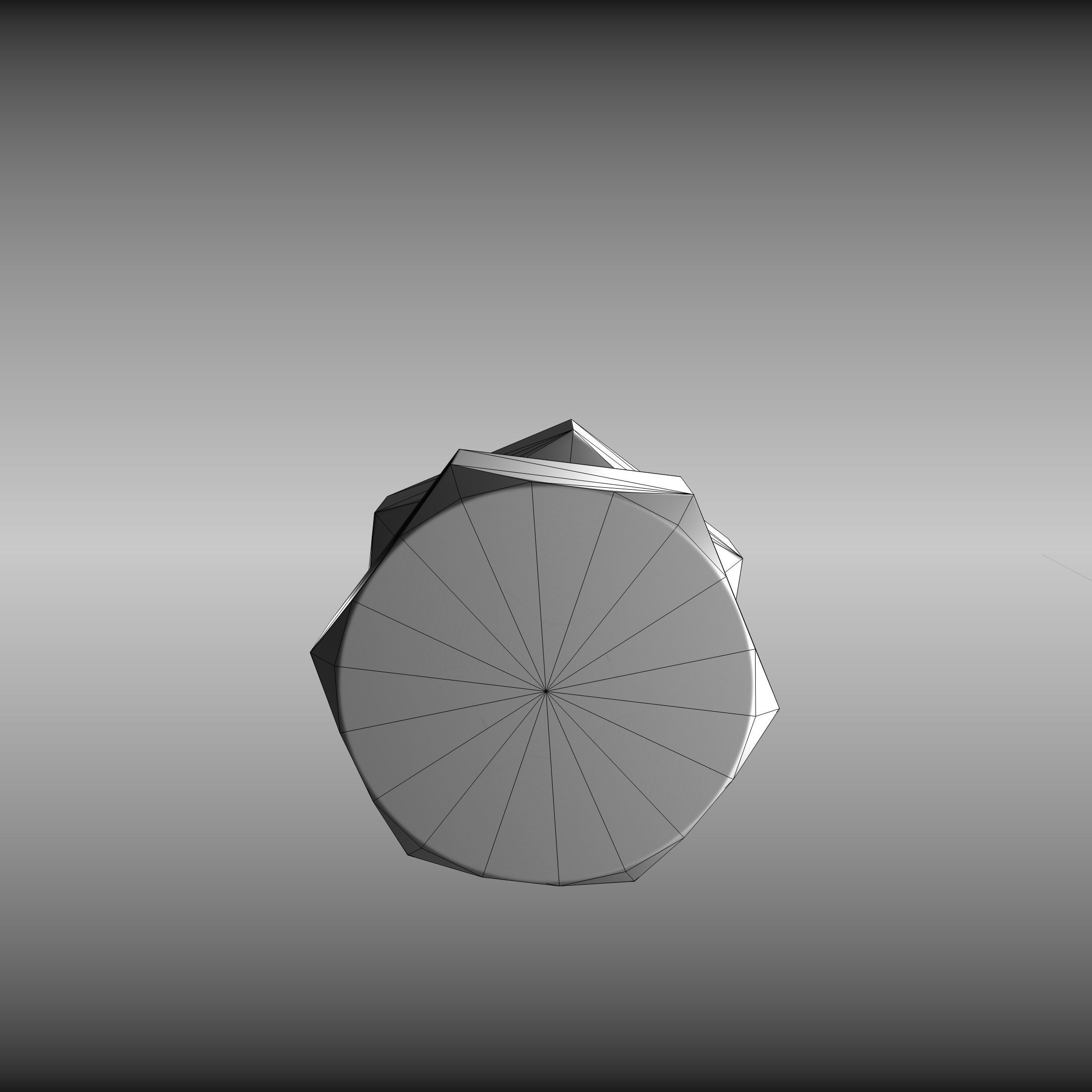 Low-Poly Nut and Bolt in Wall Low-poly 3D model_23