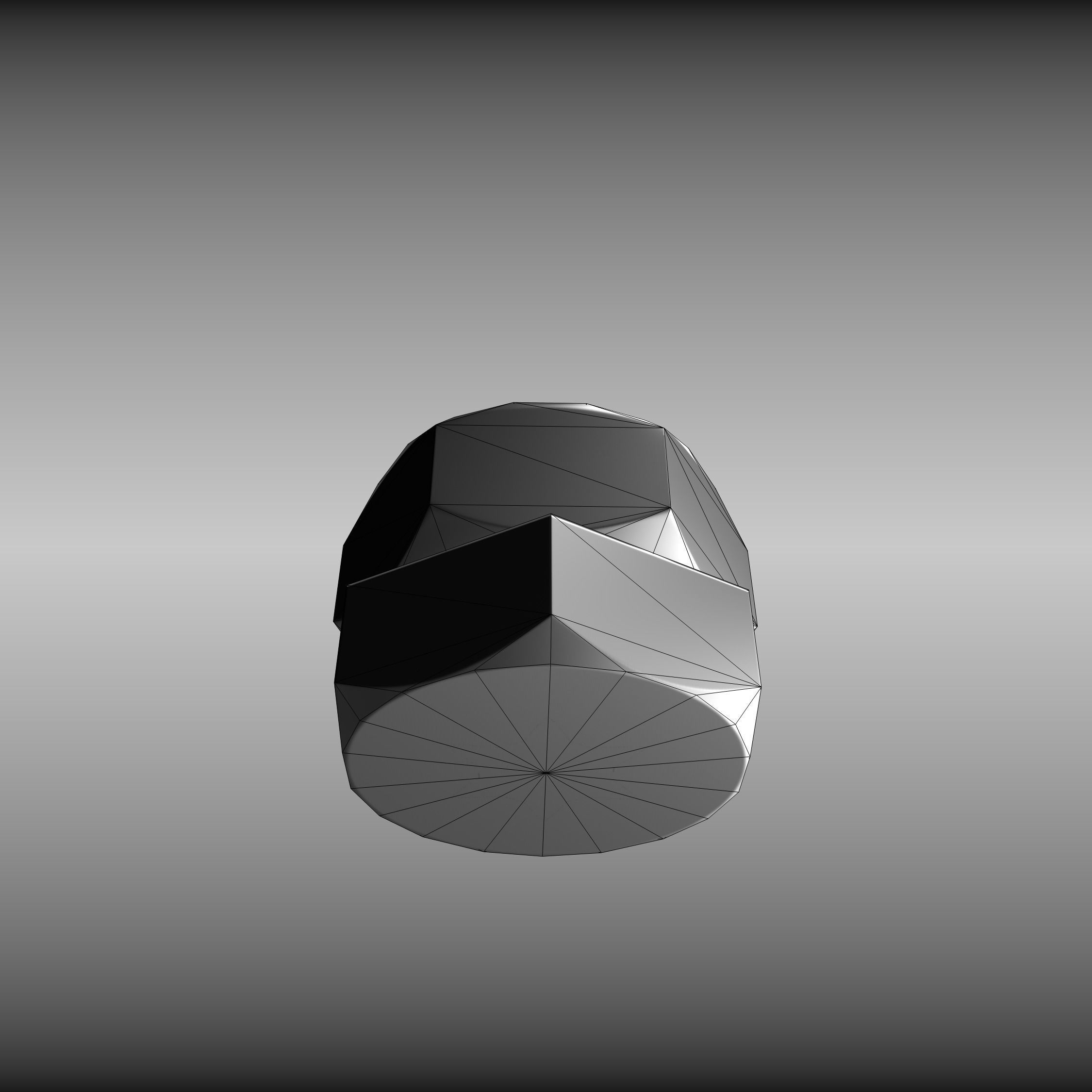 Low-Poly Nut and Bolt in Wall Low-poly 3D model_13