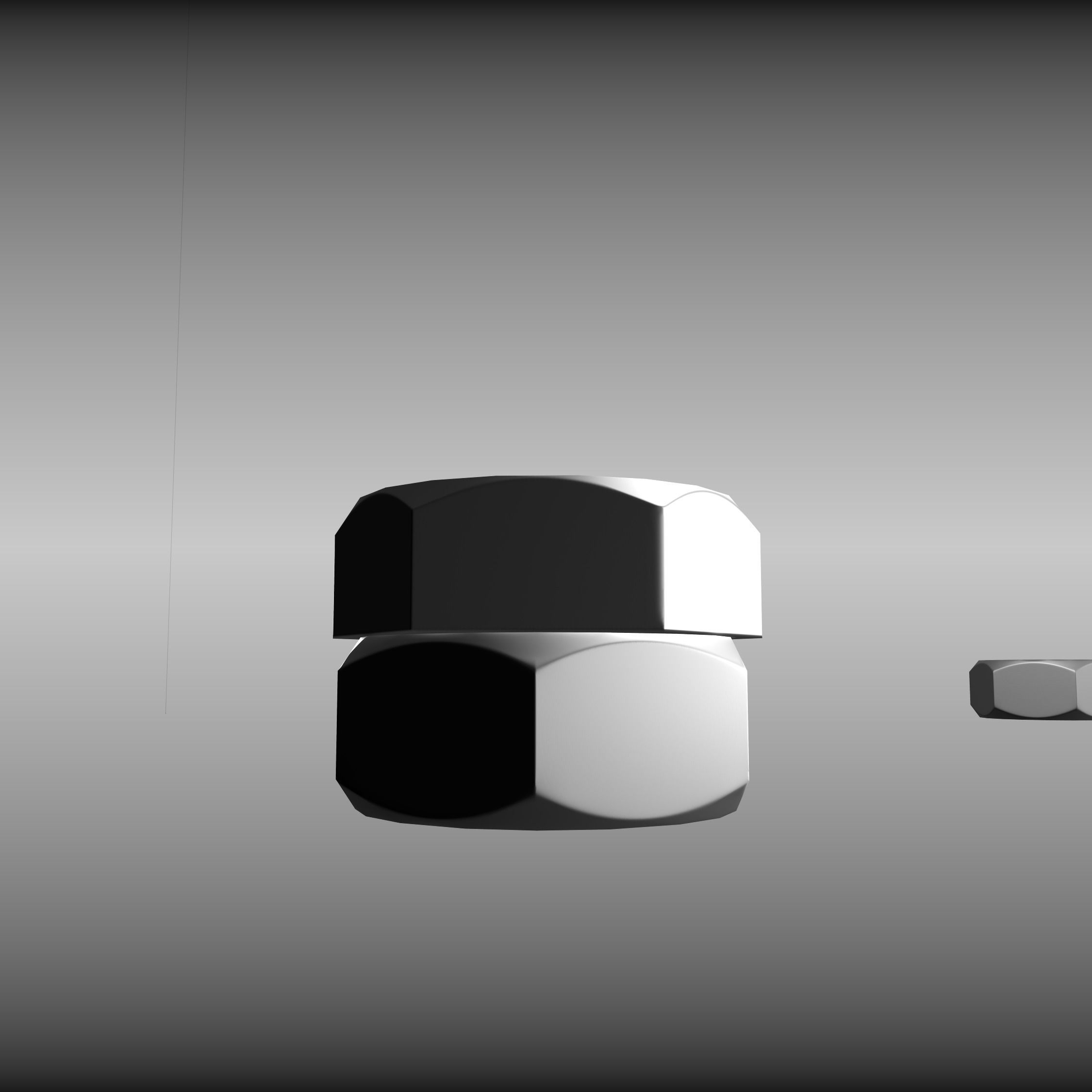 Low-Poly Nut and Bolt in Wall Low-poly 3D model_50