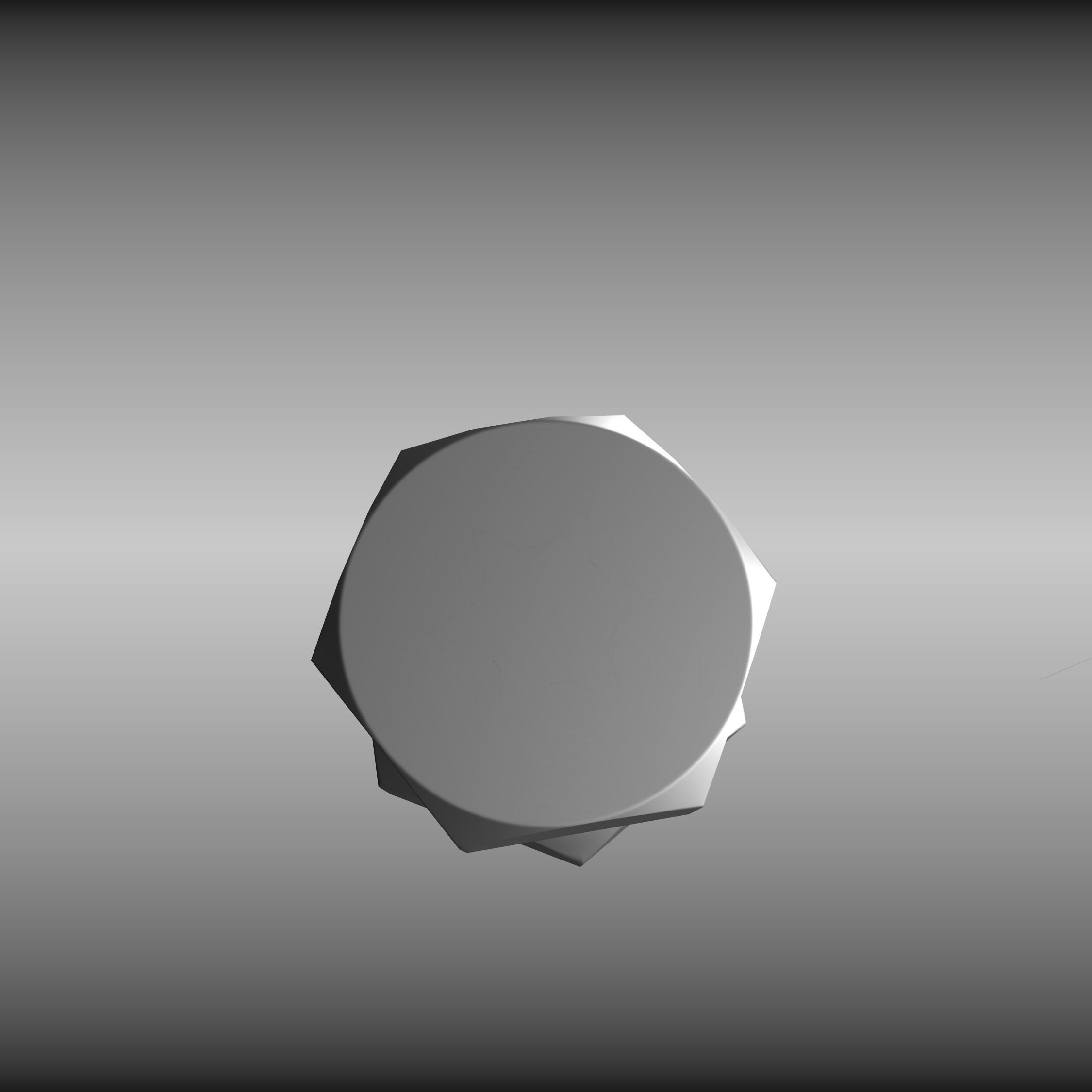 Low-Poly Nut and Bolt in Wall Low-poly 3D model_30