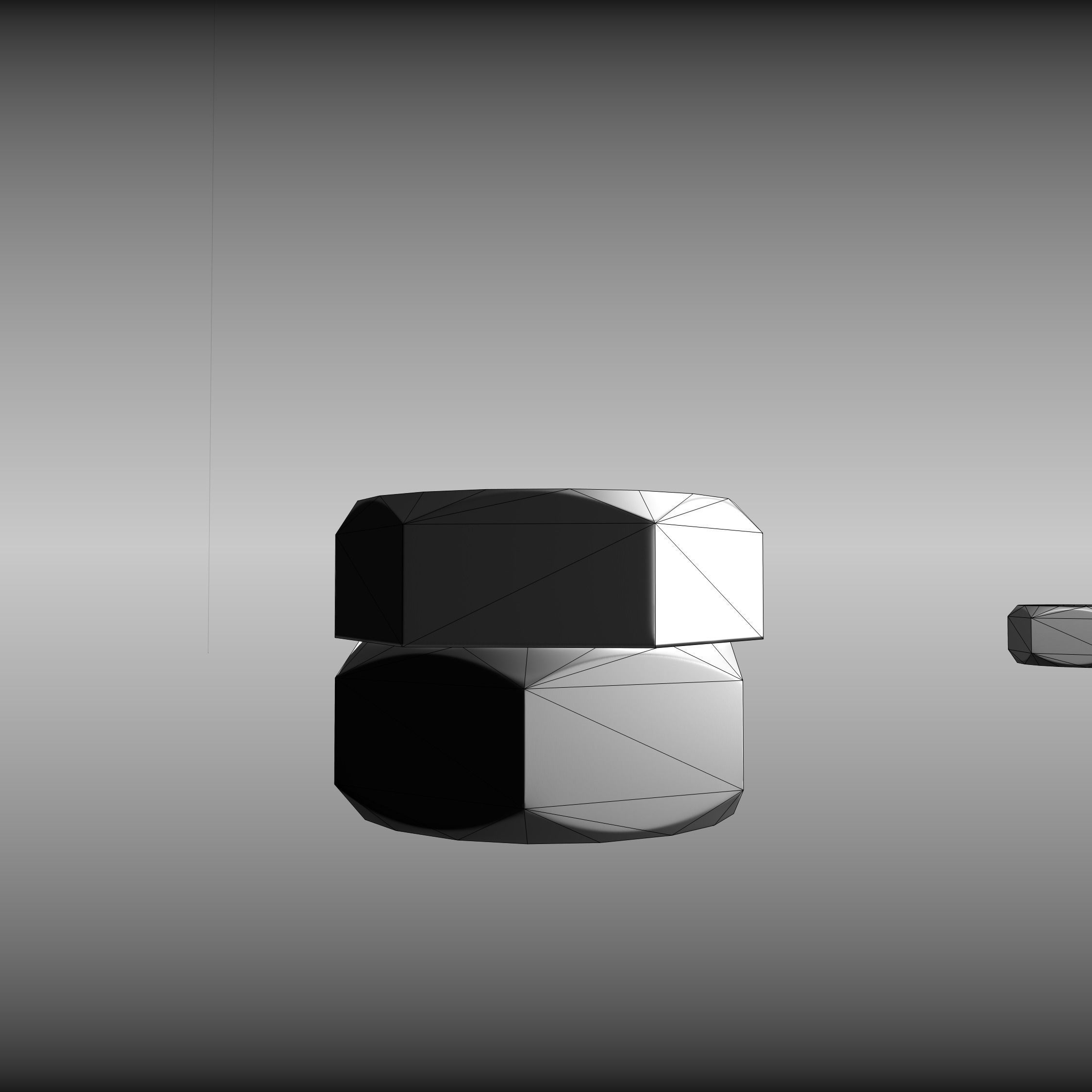 Low-Poly Nut and Bolt in Wall Low-poly 3D model_49