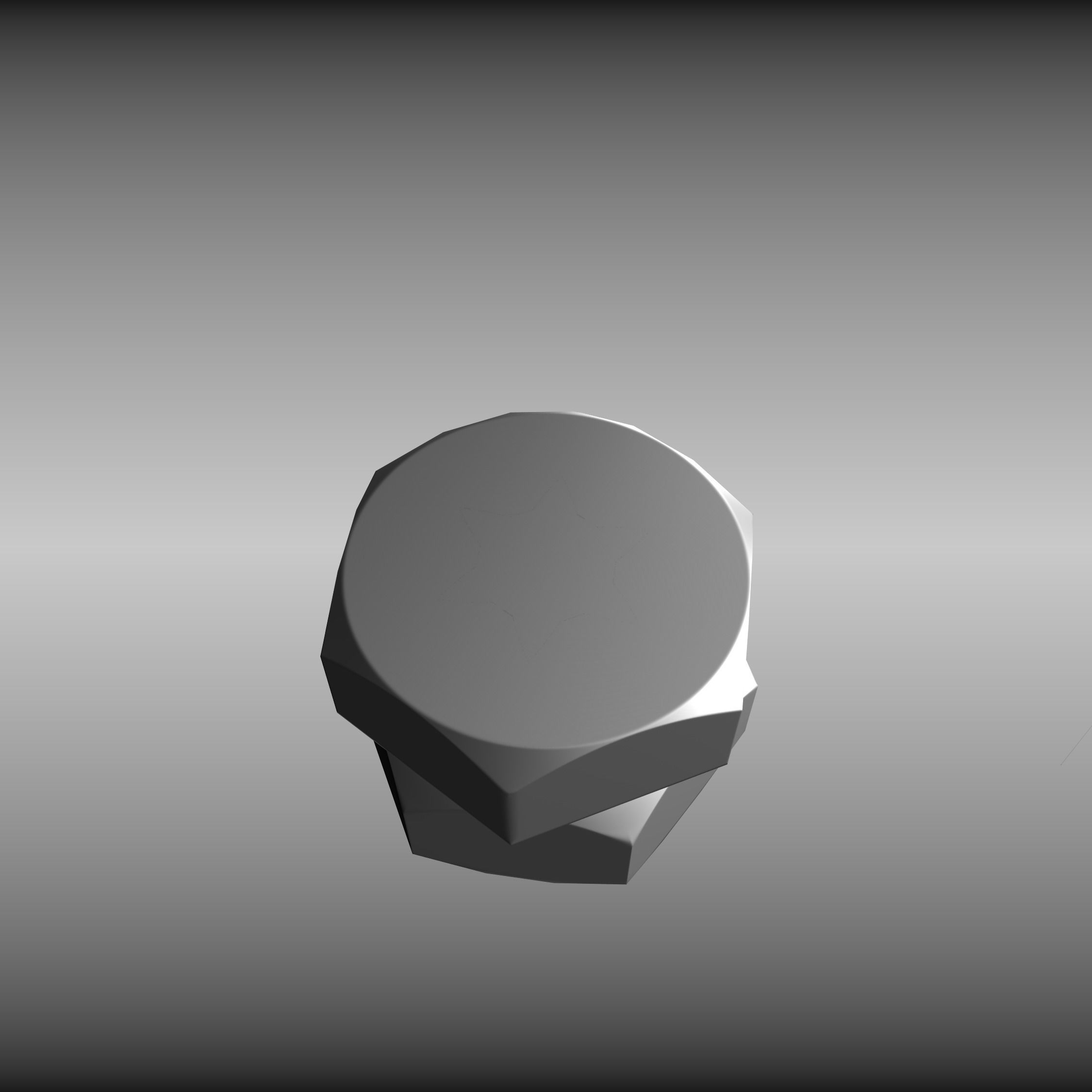 Low-Poly Nut and Bolt in Wall Low-poly 3D model_35