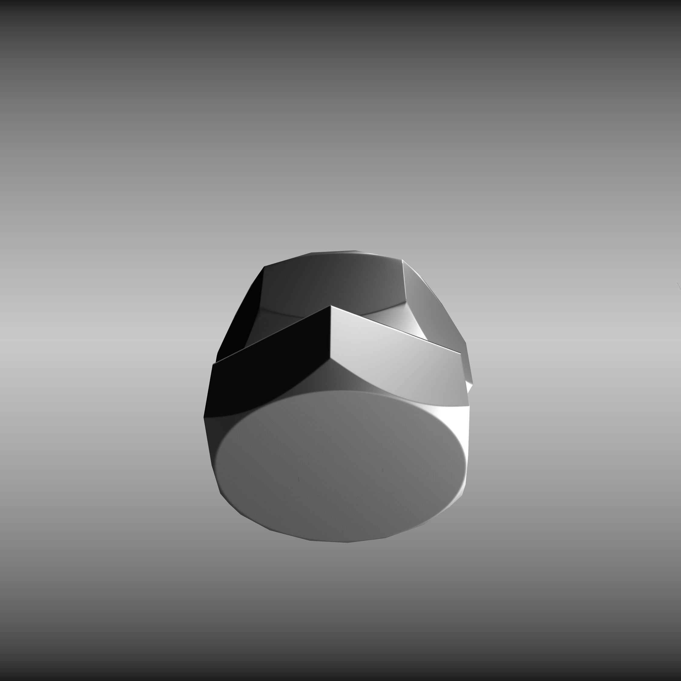 Low-Poly Nut and Bolt in Wall Low-poly 3D model_15