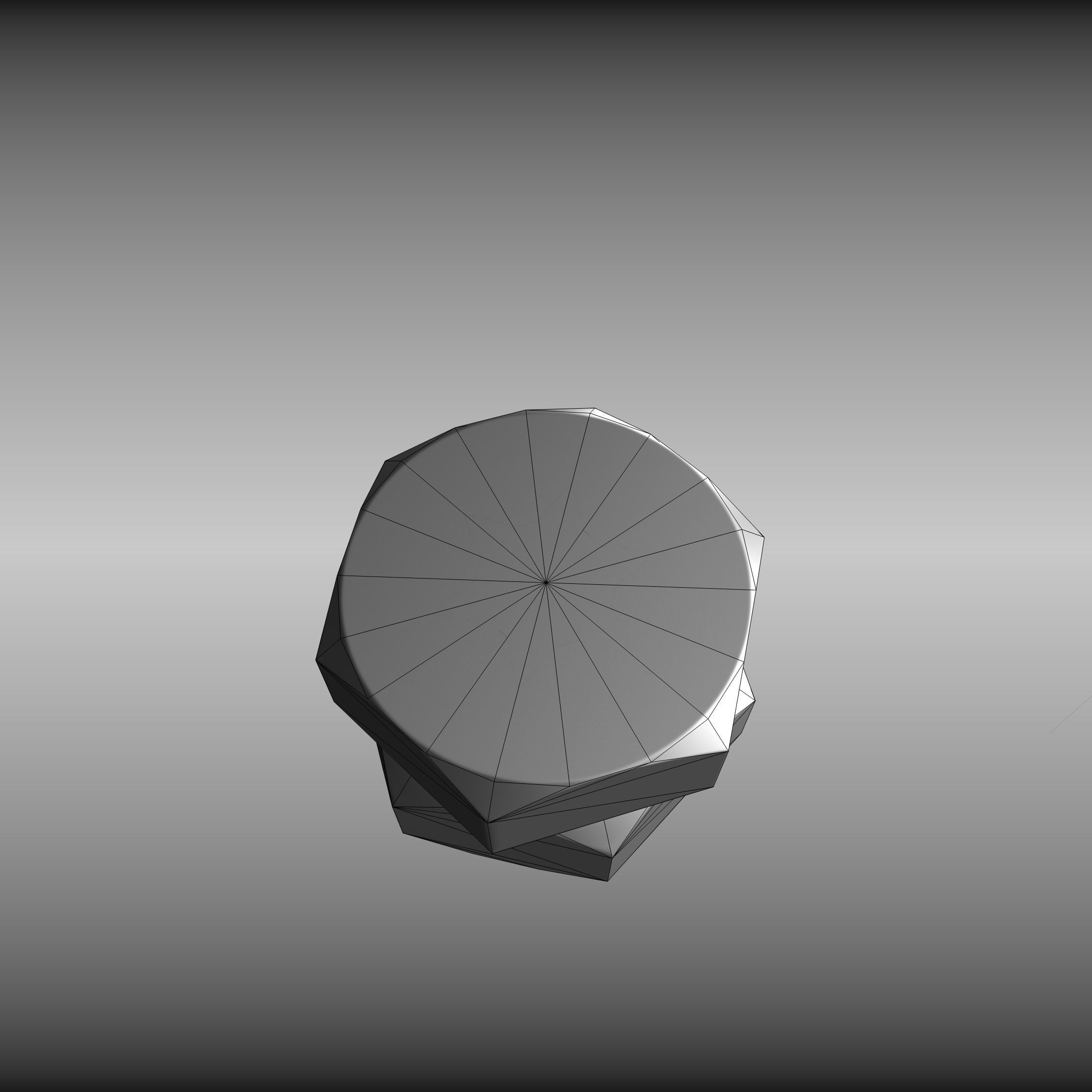 Low-Poly Nut and Bolt in Wall Low-poly 3D model_33