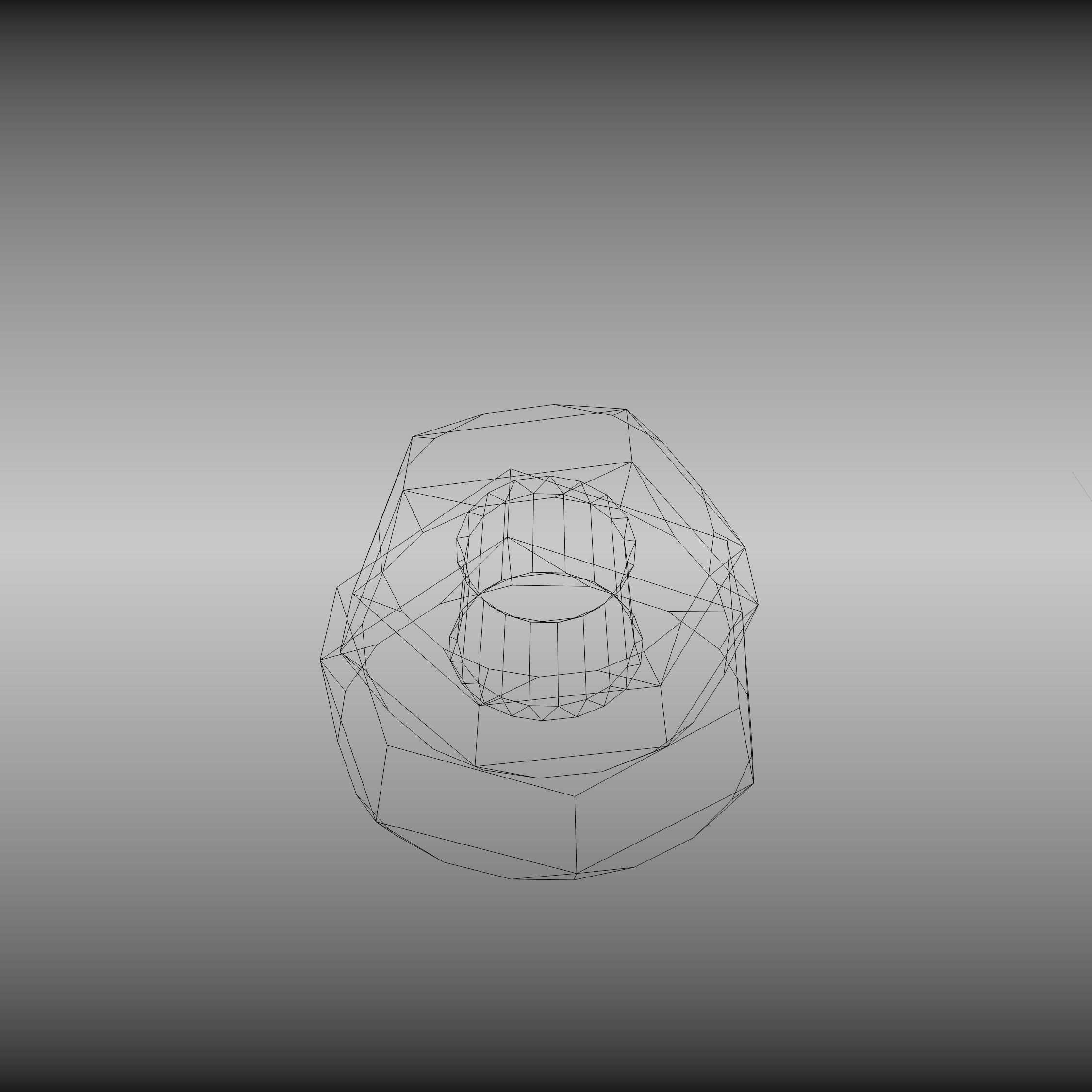 Low-Poly Nut and Bolt in Wall Low-poly 3D model_17