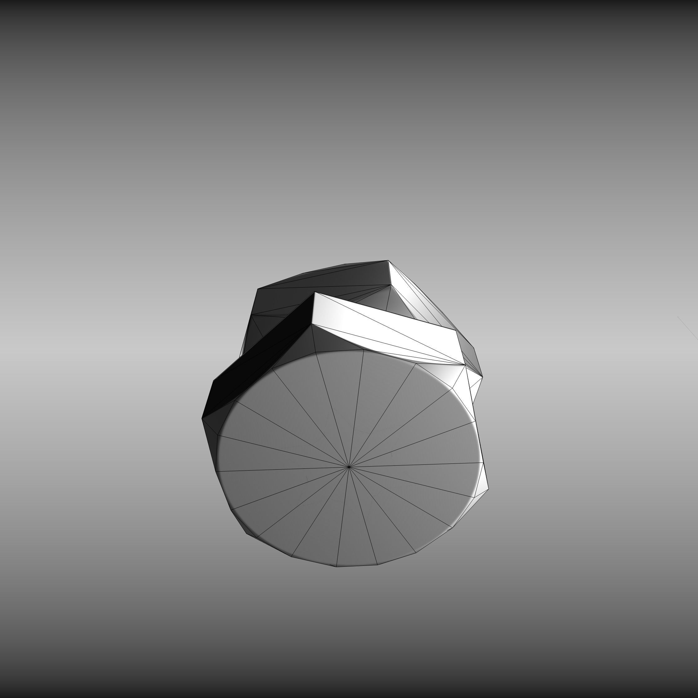 Low-Poly Nut and Bolt in Wall Low-poly 3D model_19