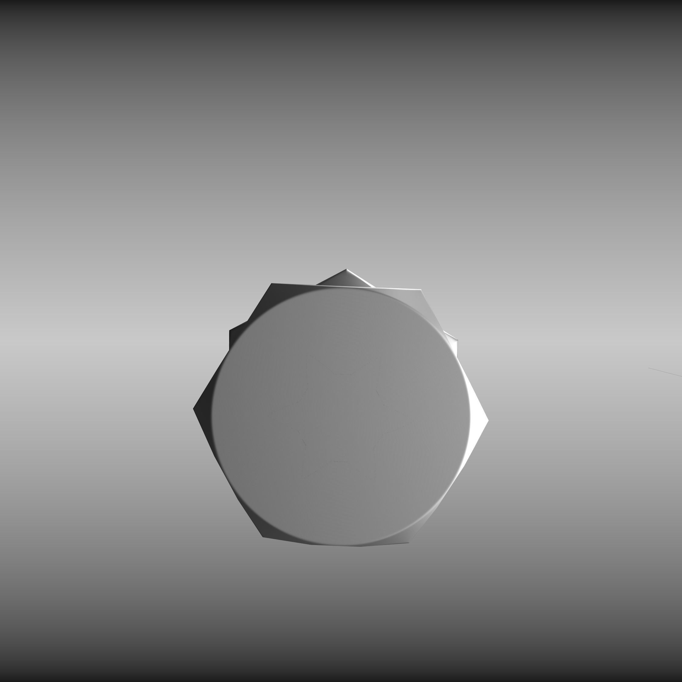 Low-Poly Nut and Bolt in Wall Low-poly 3D model_25