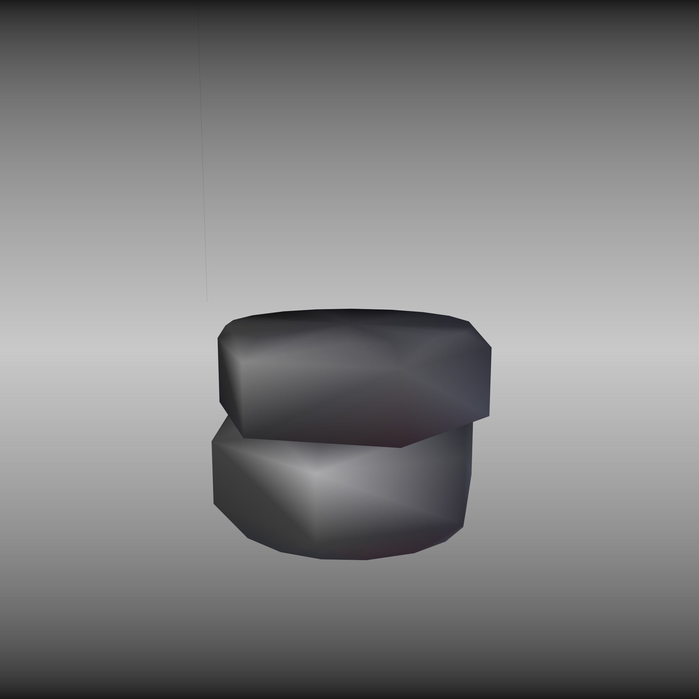 Low-Poly Nut and Bolt in Wall Low-poly 3D model_46