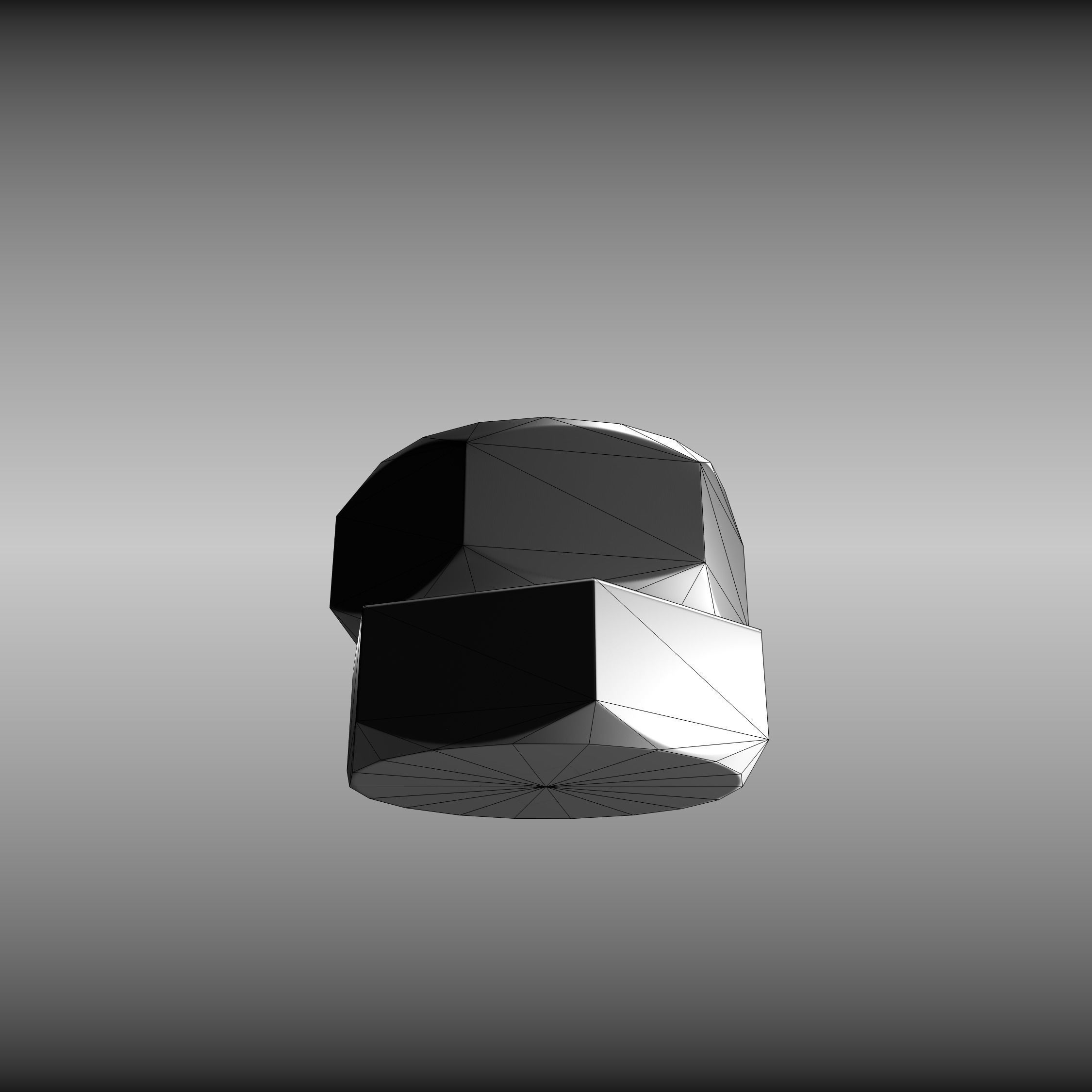 Low-Poly Nut and Bolt in Wall Low-poly 3D model_9