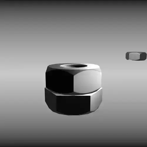 Low-Poly Nut and Bolt in Wall