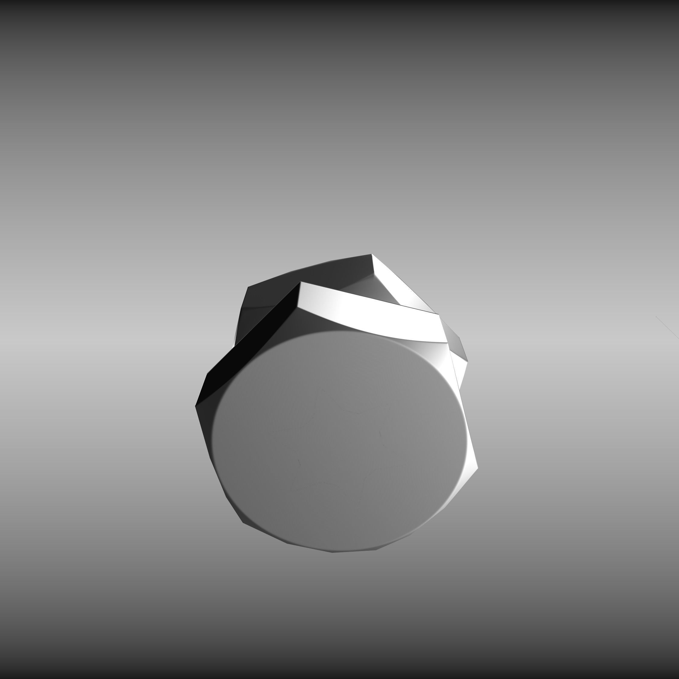 Low-Poly Nut and Bolt in Wall Low-poly 3D model_20