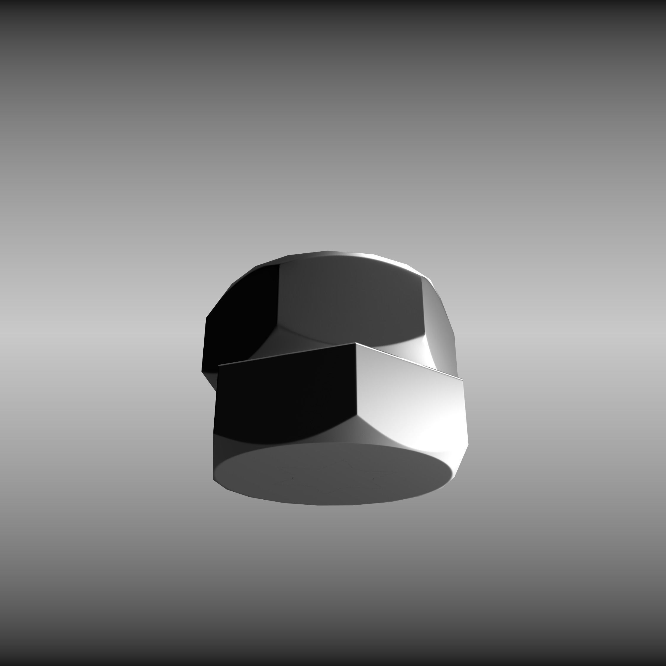 Low-Poly Nut and Bolt in Wall Low-poly 3D model_10