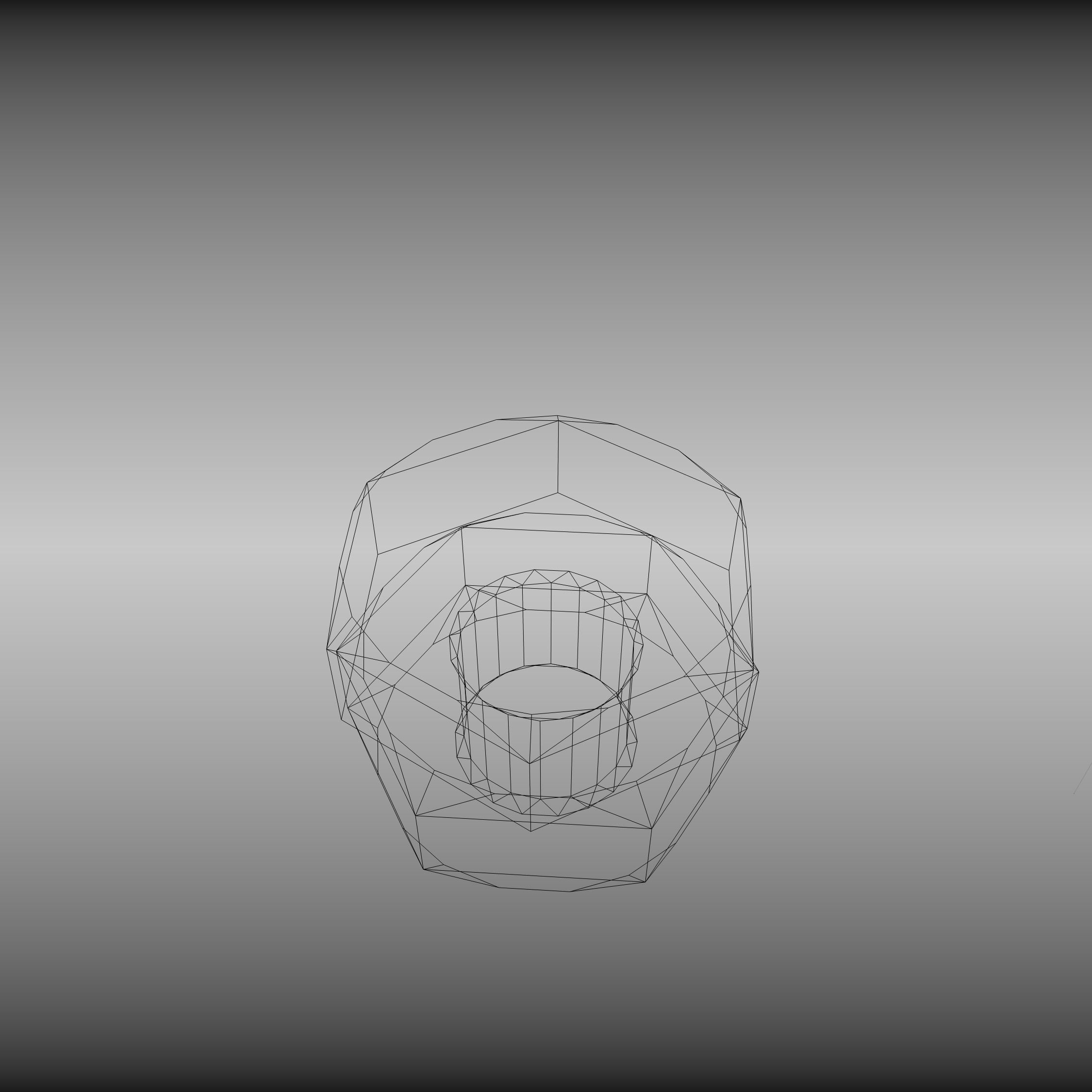 Low-Poly Nut and Bolt in Wall Low-poly 3D model_37