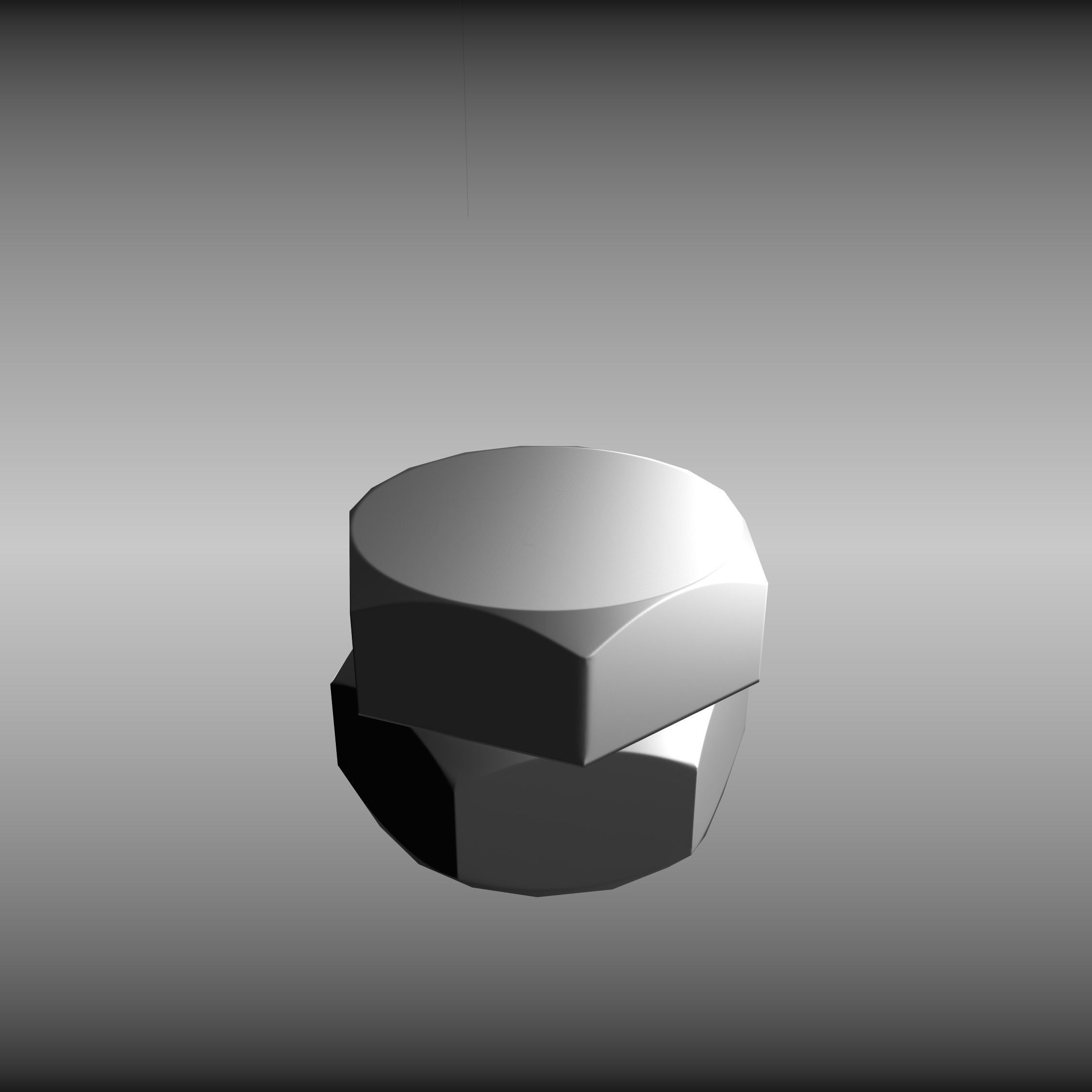 Low-Poly Nut and Bolt in Wall Low-poly 3D model_42
