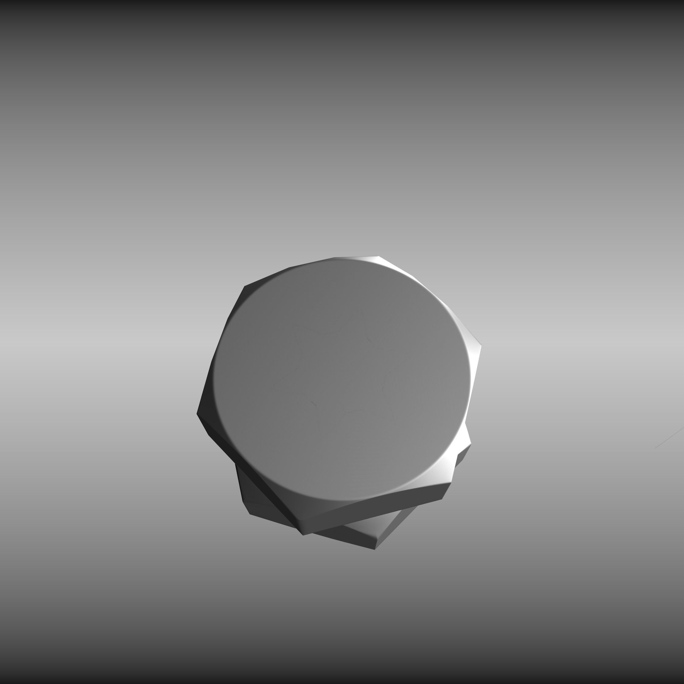 Low-Poly Nut and Bolt in Wall Low-poly 3D model_32