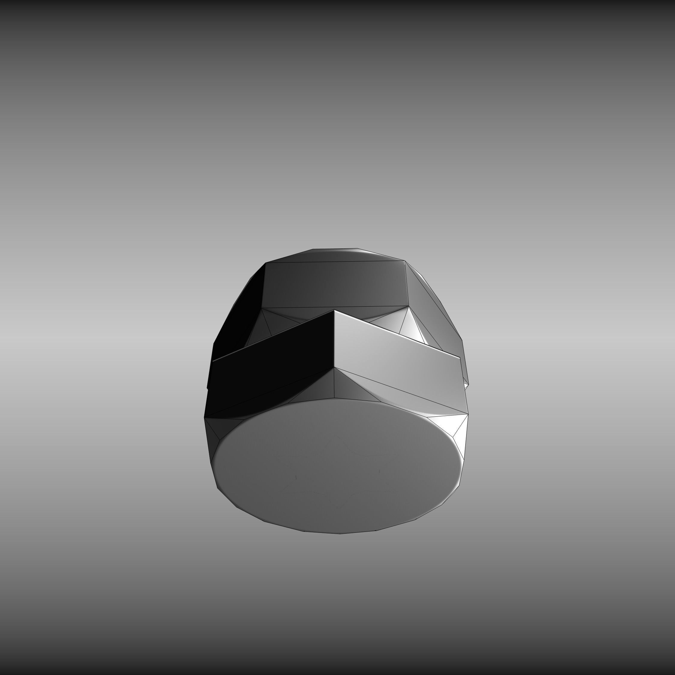 Low-Poly Nut and Bolt in Wall Low-poly 3D model_14