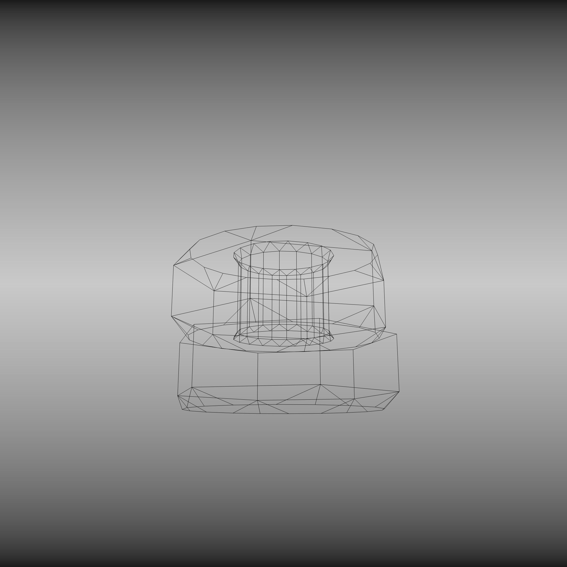 Low-Poly Nut and Bolt in Wall Low-poly 3D model_7