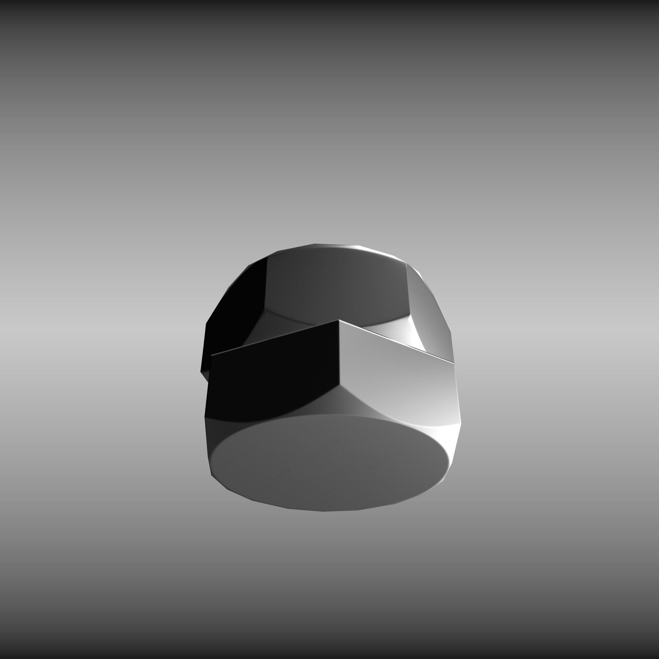 Low-Poly Nut and Bolt in Wall Low-poly 3D model_12