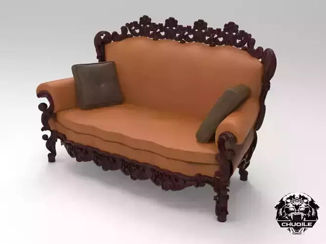 Ornate Carved Sofa