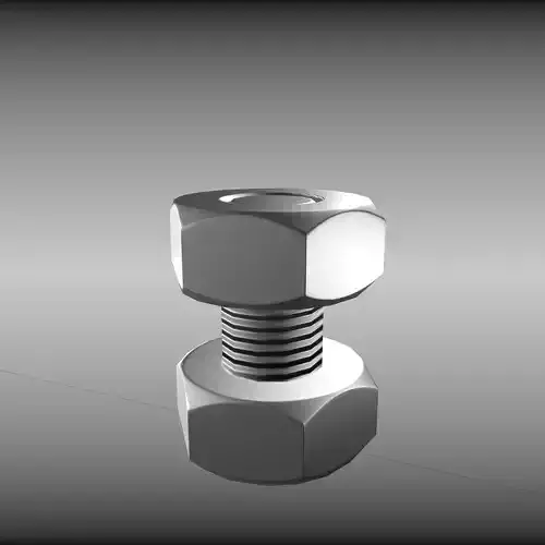 Low-Poly Nut and Bolt Low-poly 3D model