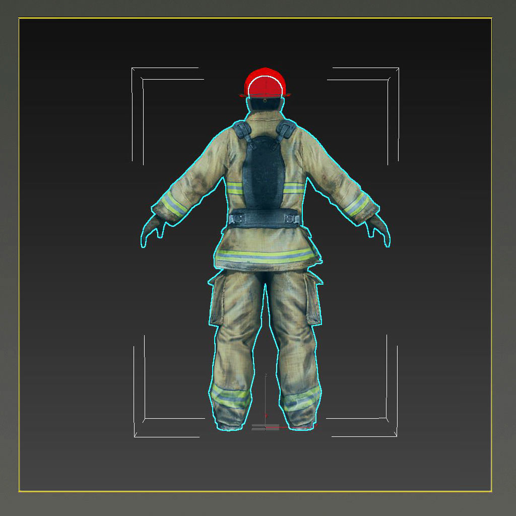 Firefighter of NY Rigged Character  Low-poly 3D model_5