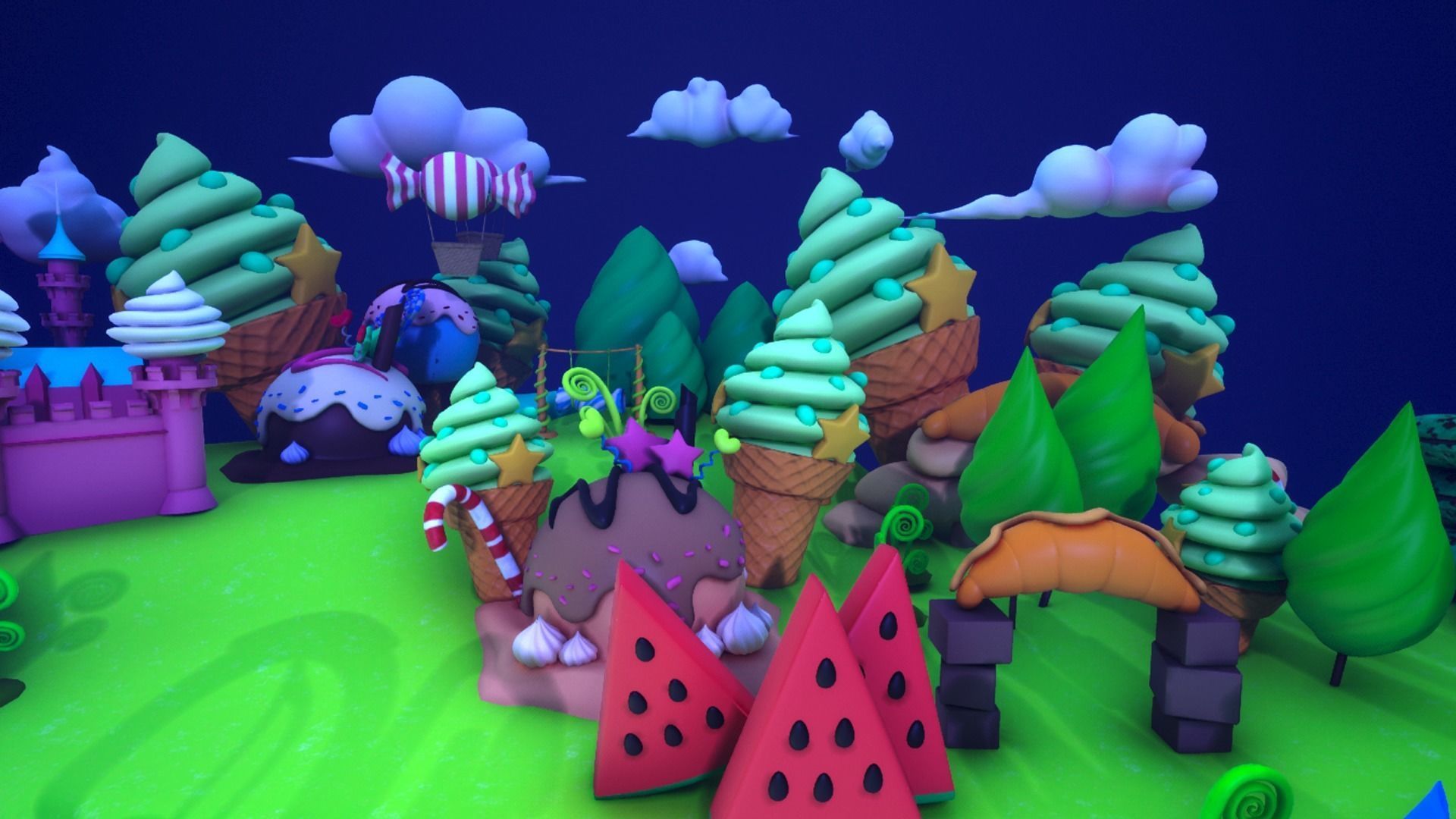 Asset UE4 - Cartoons - Background - Stage- Hight Poly 3D model_19