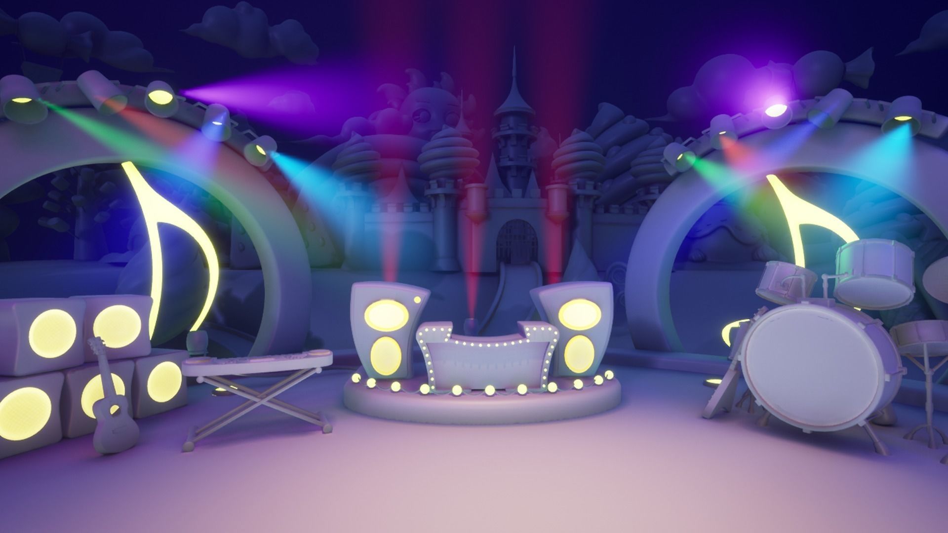 Asset UE4 - Cartoons - Background - Stage- Hight Poly 3D model_3