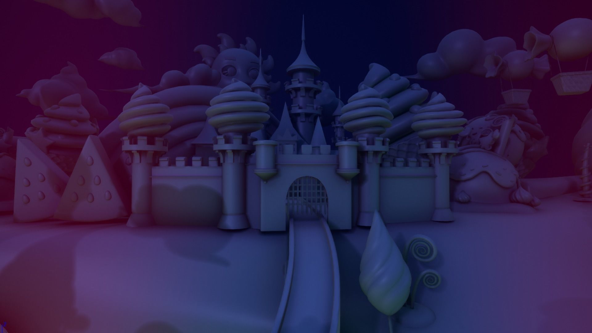 Asset UE4 - Cartoons - Background - Stage- Hight Poly 3D model_4