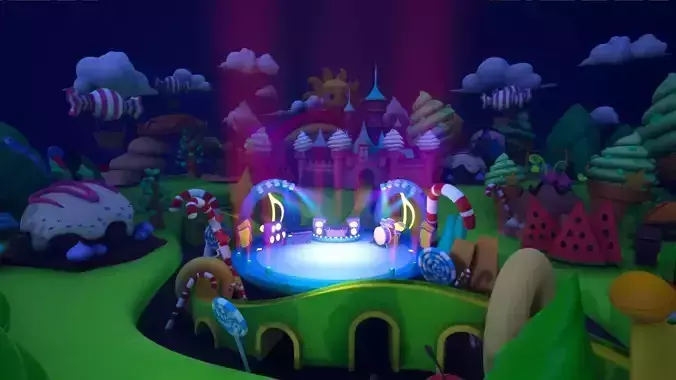 Asset UE4 - Cartoons - Background - Stage- Hight Poly 3D model