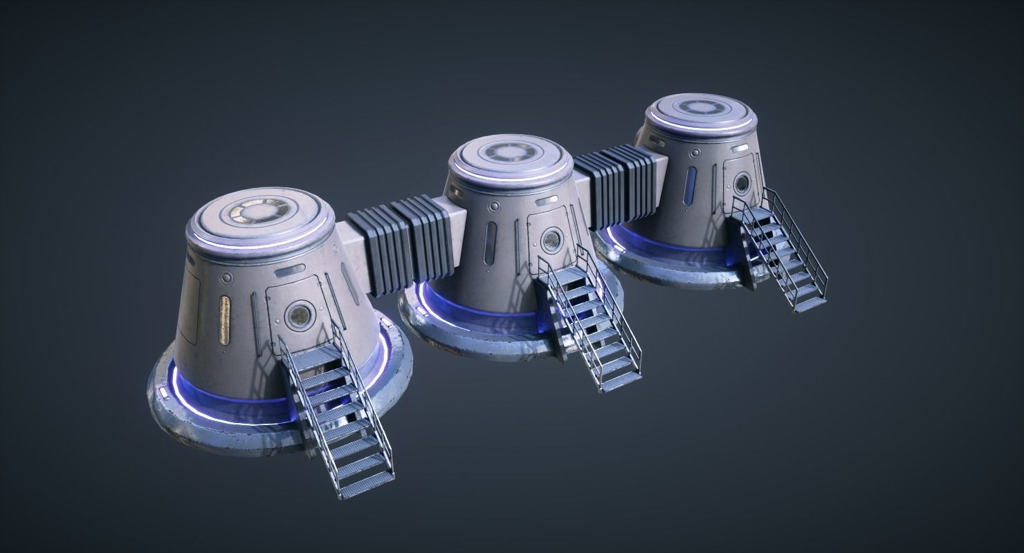 Mars Colony KitBash Pack Low-poly 3D model_11