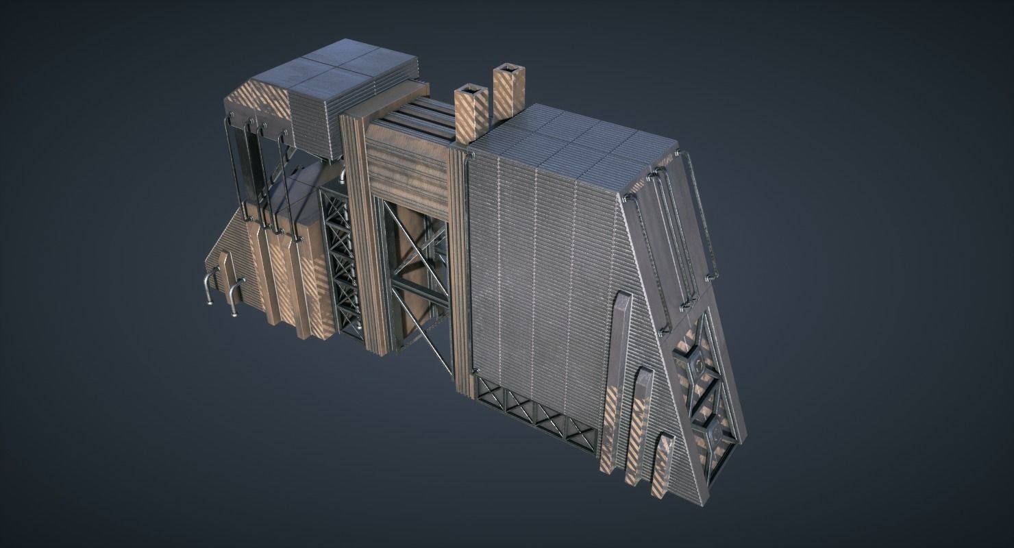 Mars Colony KitBash Pack Low-poly 3D model_44
