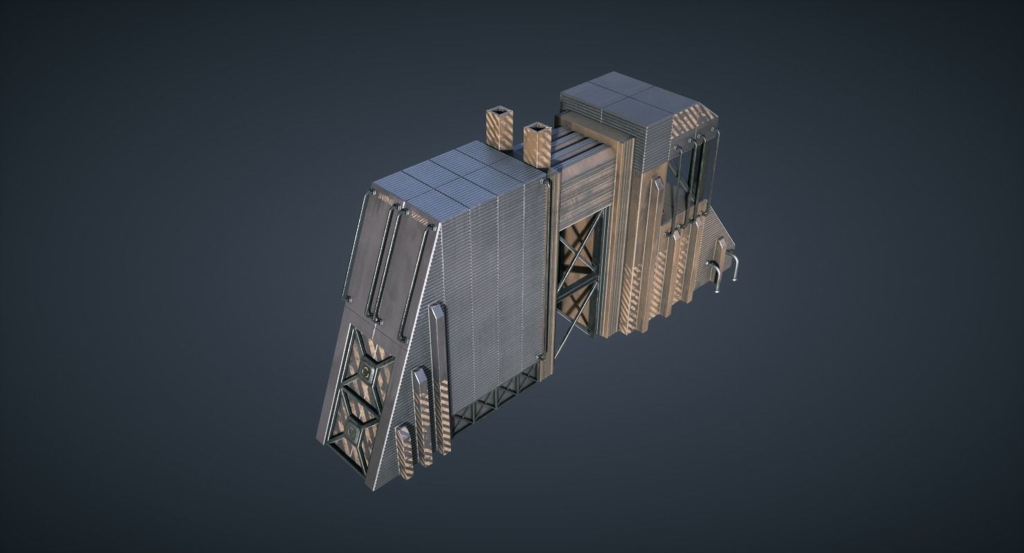 Mars Colony KitBash Pack Low-poly 3D model_40